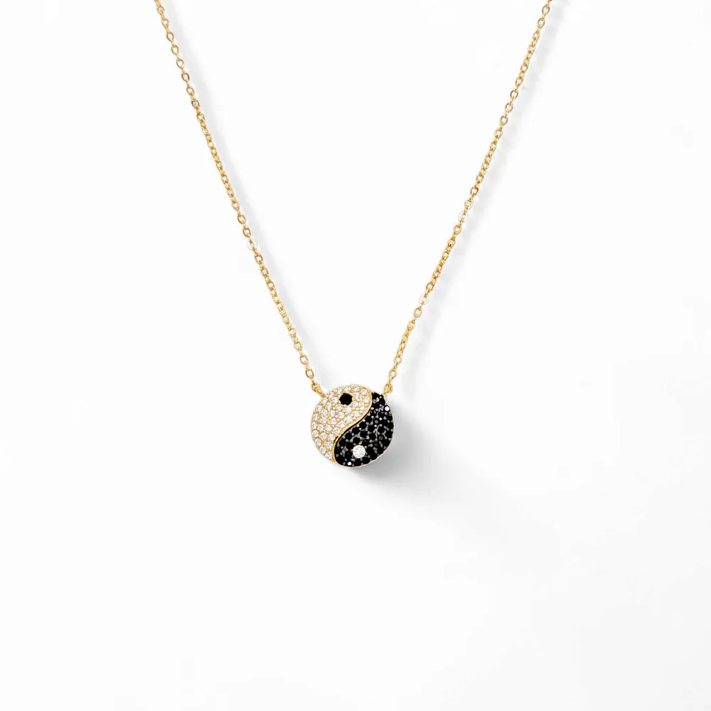 Aria Ying Yang Necklace in Gold - 925 Sterling Silver Wholesale Jewelry