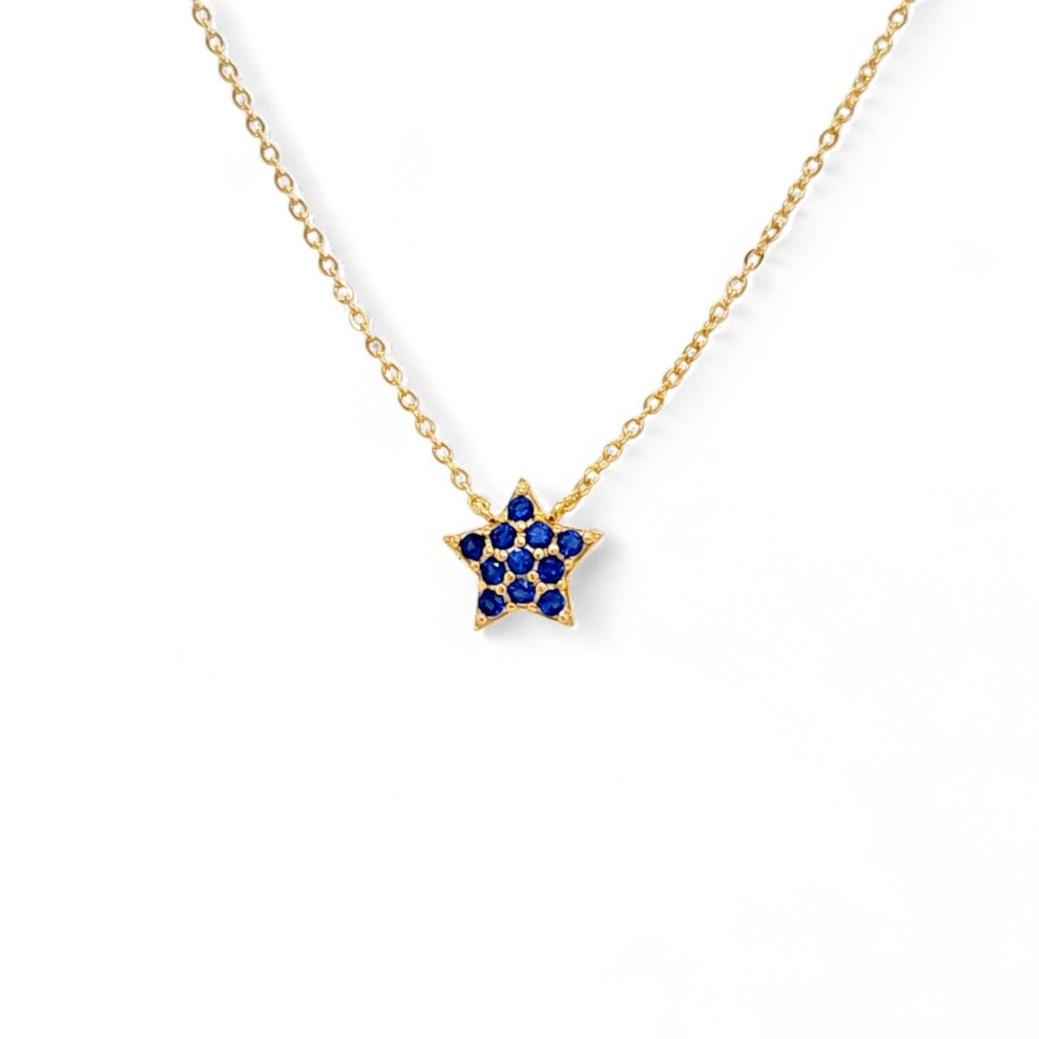 Eterna Star Necklace in Navy - 925 Sterling Silver Wholesale Jewelry