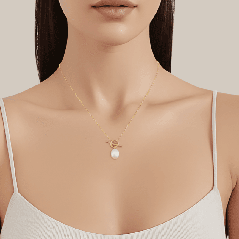 Celeste Link Pearl Necklace view 2