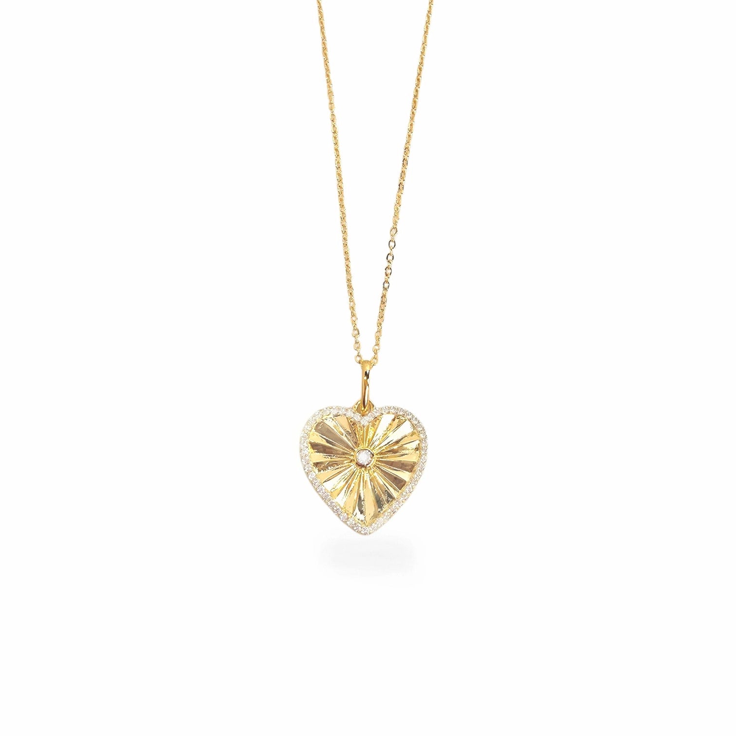 Aura Heartflare Pendant Necklace in Gold - 925 Sterling Silver Wholesale Jewelry