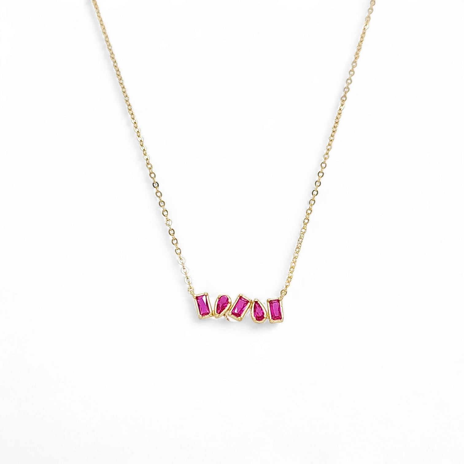 Incanto Multi Shape Bar Necklace in Rose - 925 Sterling Silver Wholesale Jewelry