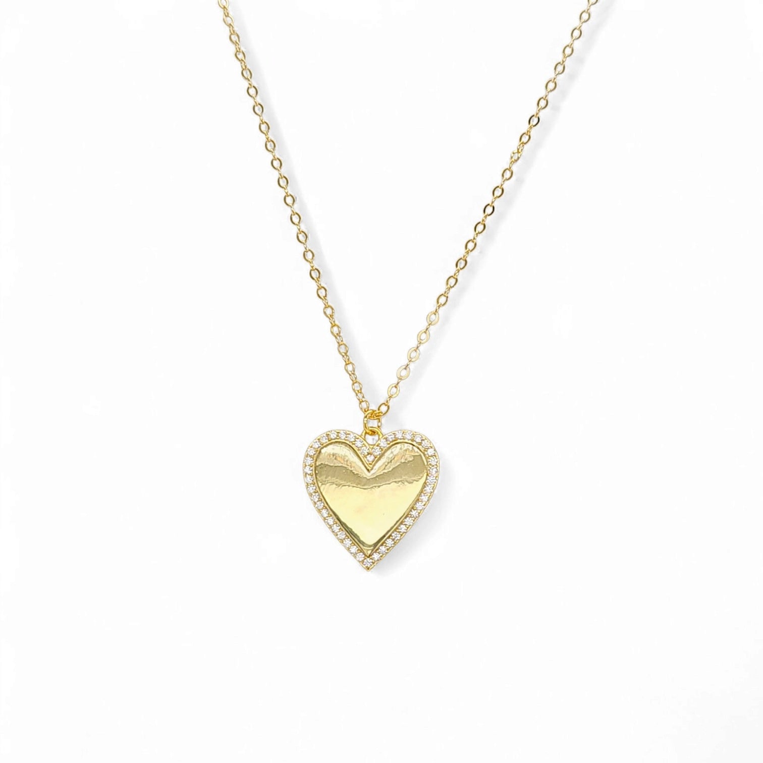 Stella Heart Pendant Necklace in Gold - 925 Sterling Silver Wholesale Jewelry