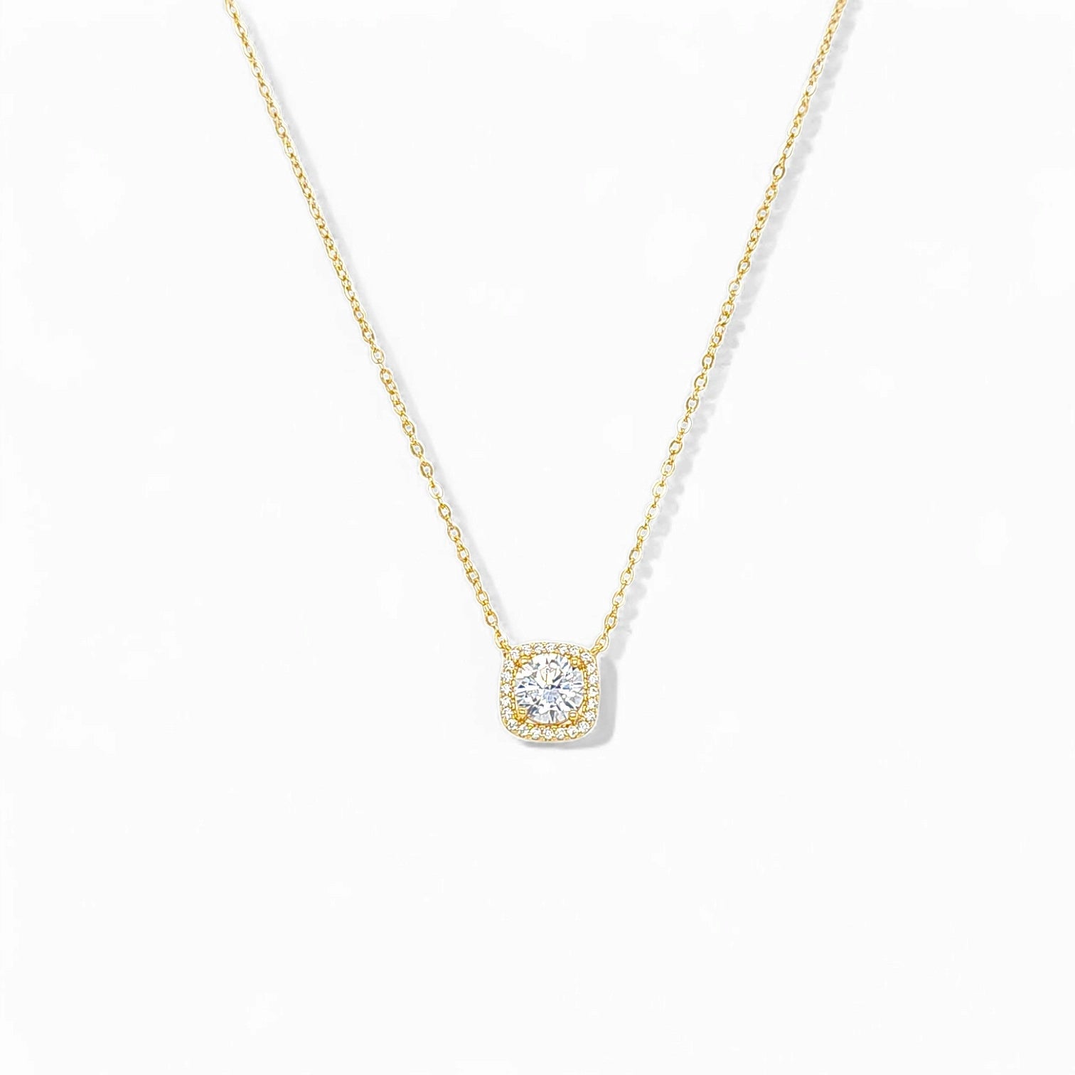 Bellissima Classic Diamond Necklace in Gold - 925 Sterling Silver Wholesale Jewelry