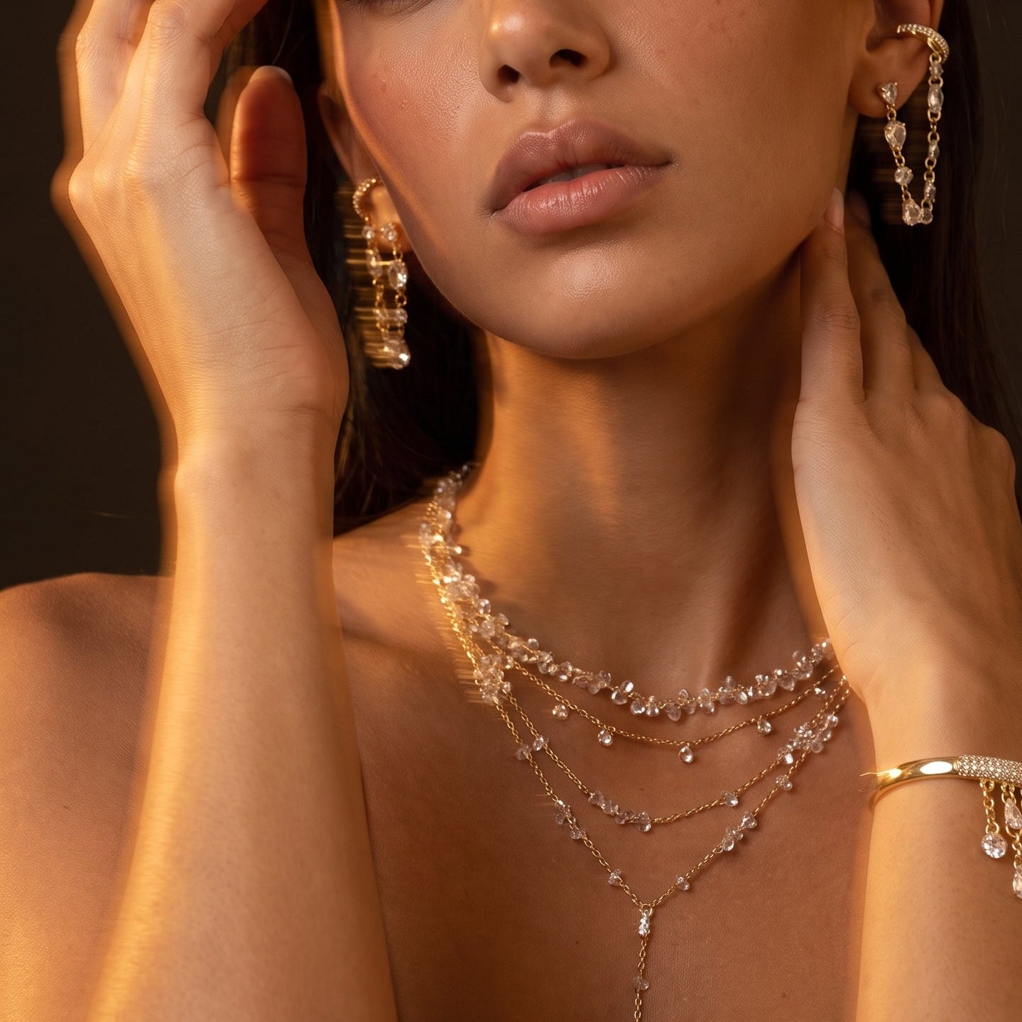 Eterna Long 3 Sparkle Necklace view 3
