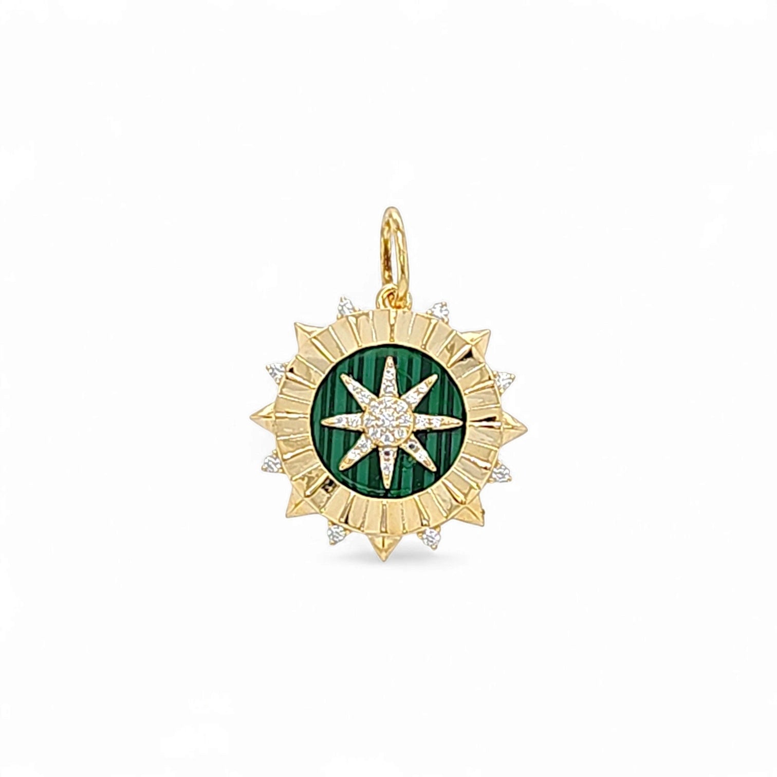 Siena Scarlet Medal Pendant Necklace in Green - 925 Sterling Silver Wholesale Jewelry