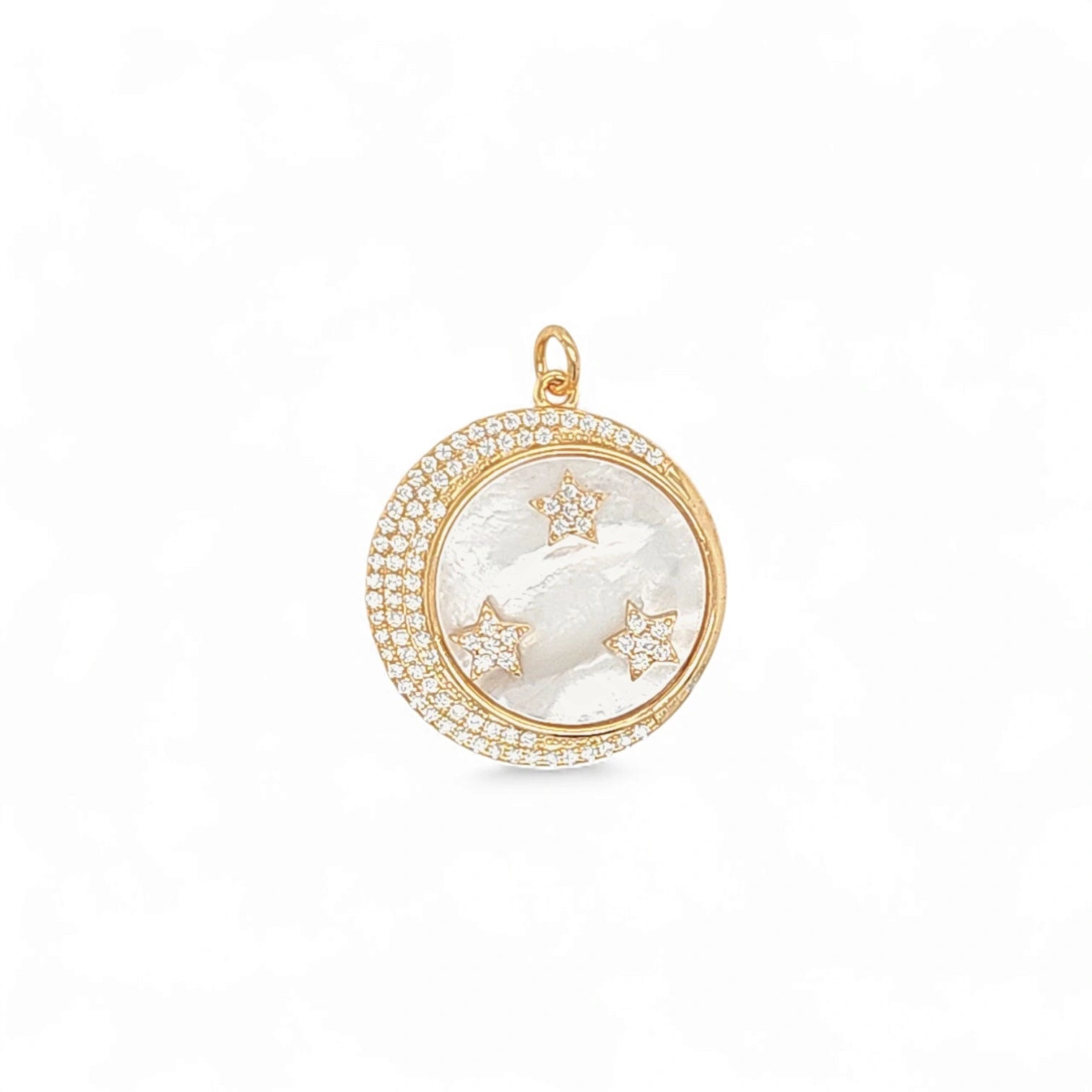 Firenze Sky Medal Pendant Necklace in Gold - 925 Sterling Silver Wholesale Jewelry