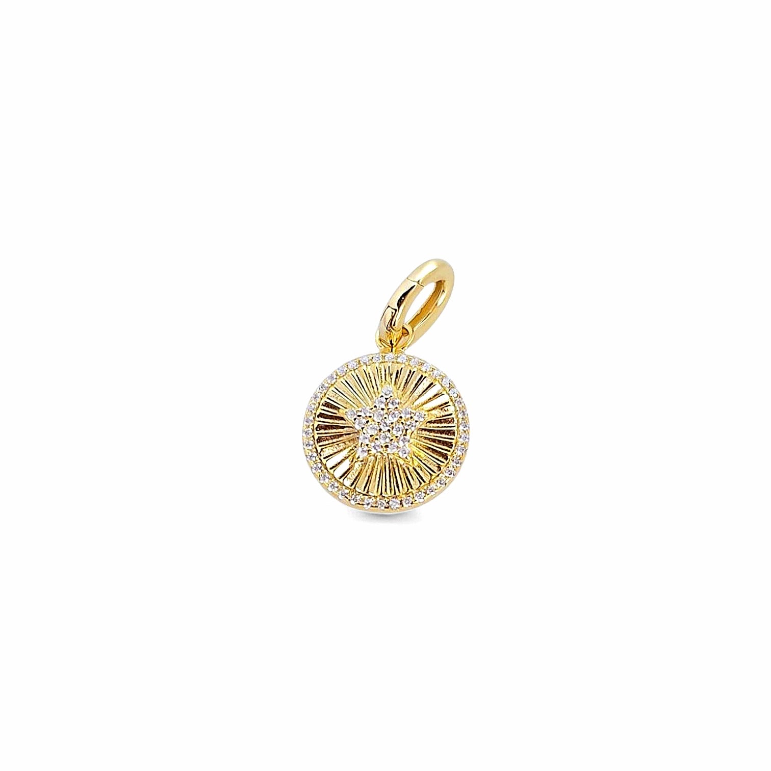 Tesoro Star Vintage Medal Pendant Necklace in Gold - 925 Sterling Silver Wholesale Jewelry