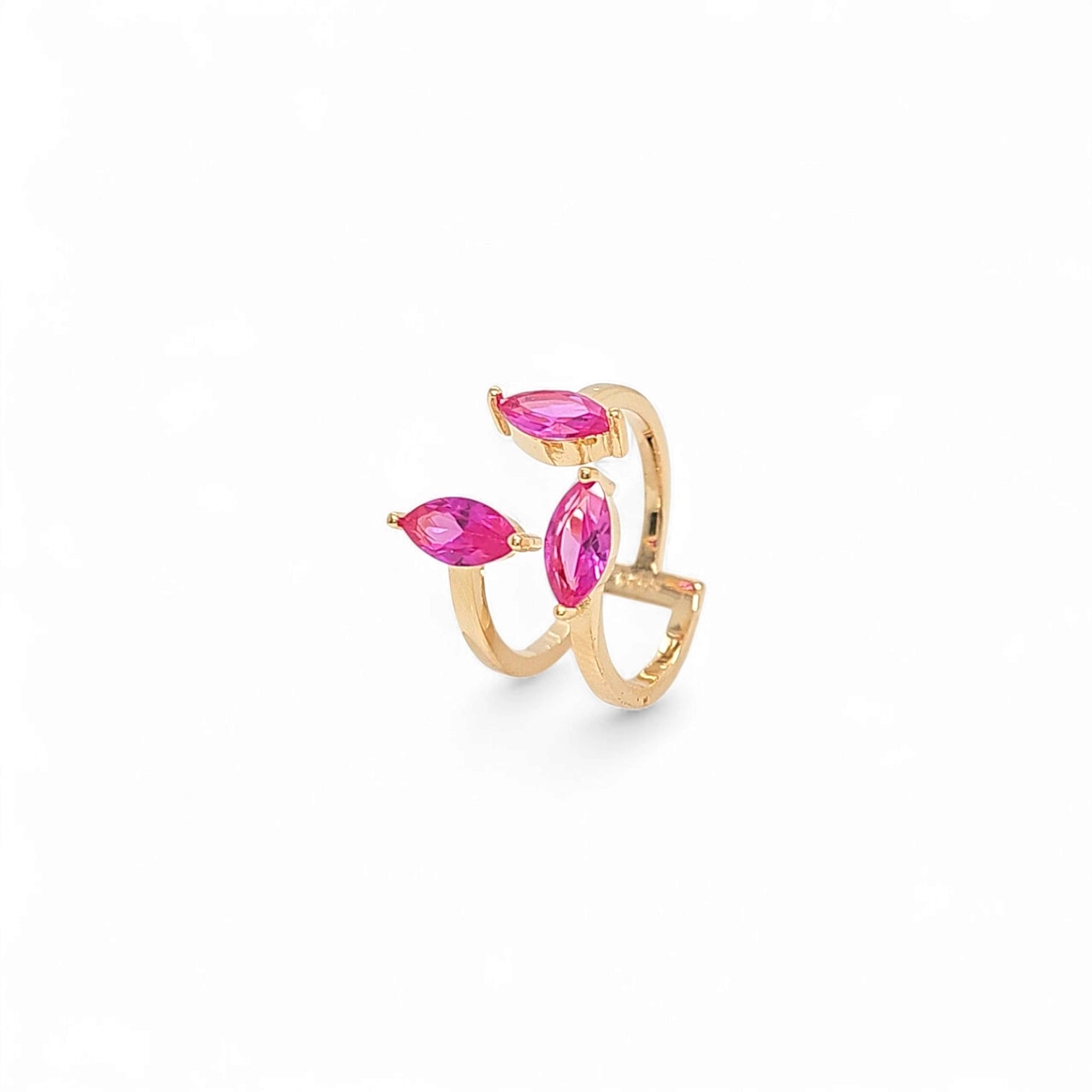 Gioia 3 Stones Cocktail Ring in Rose - 925 Sterling Silver Wholesale Jewelry