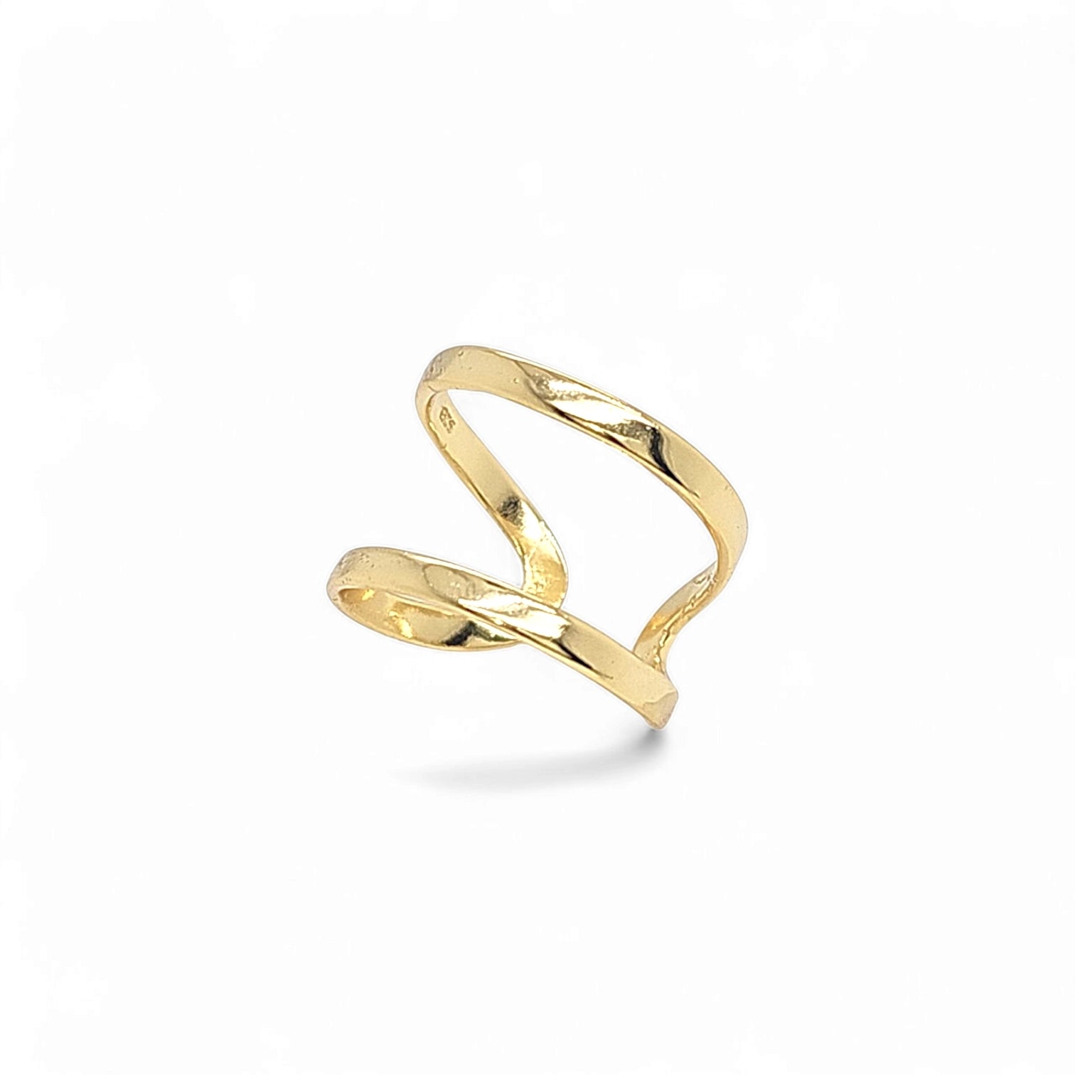 Celeste 2 Line Plain Cocktail Ring in Gold - 925 Sterling Silver Wholesale Jewelry