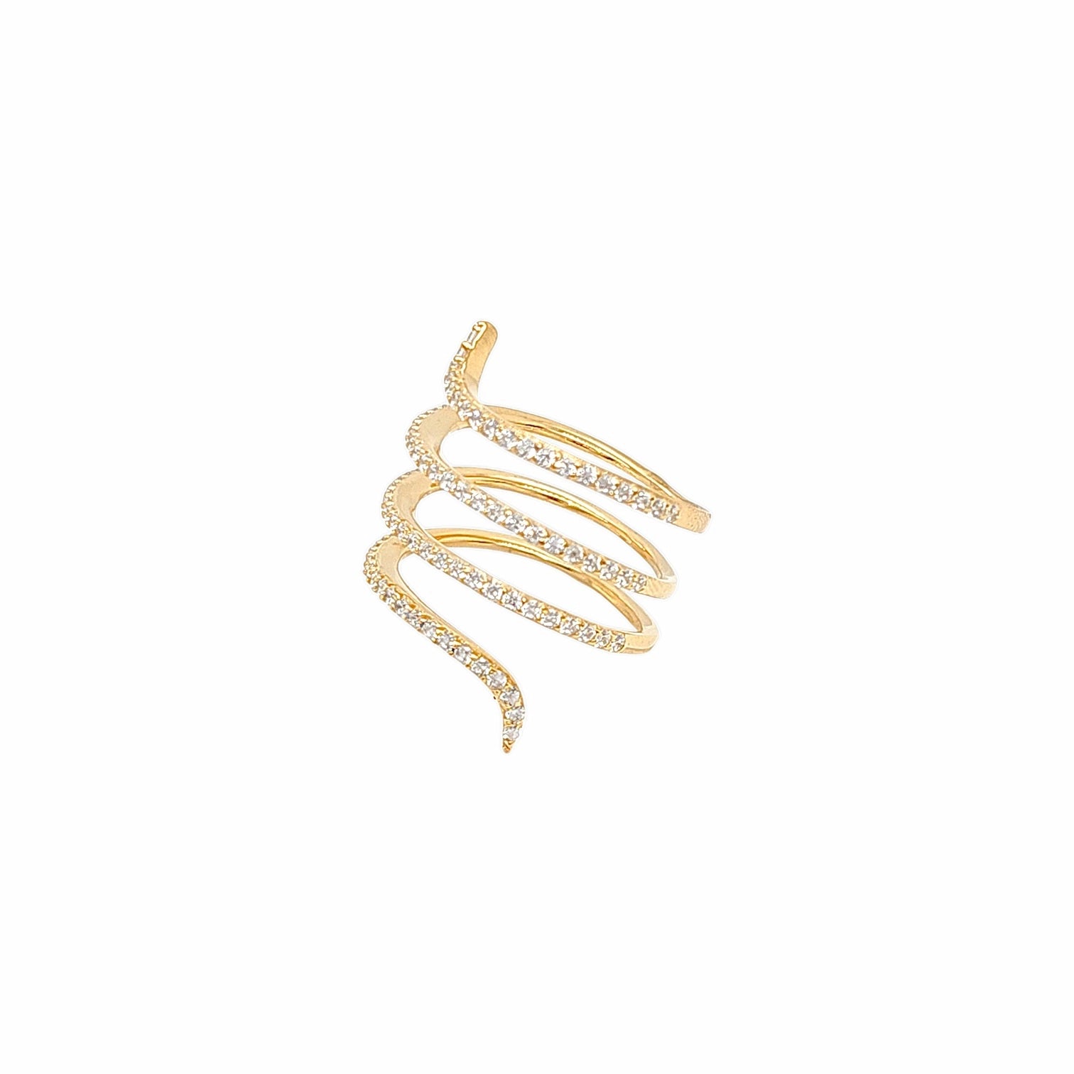 Lumina Snake Cocktail Ring in Gold - 925 Sterling Silver Wholesale Jewelry