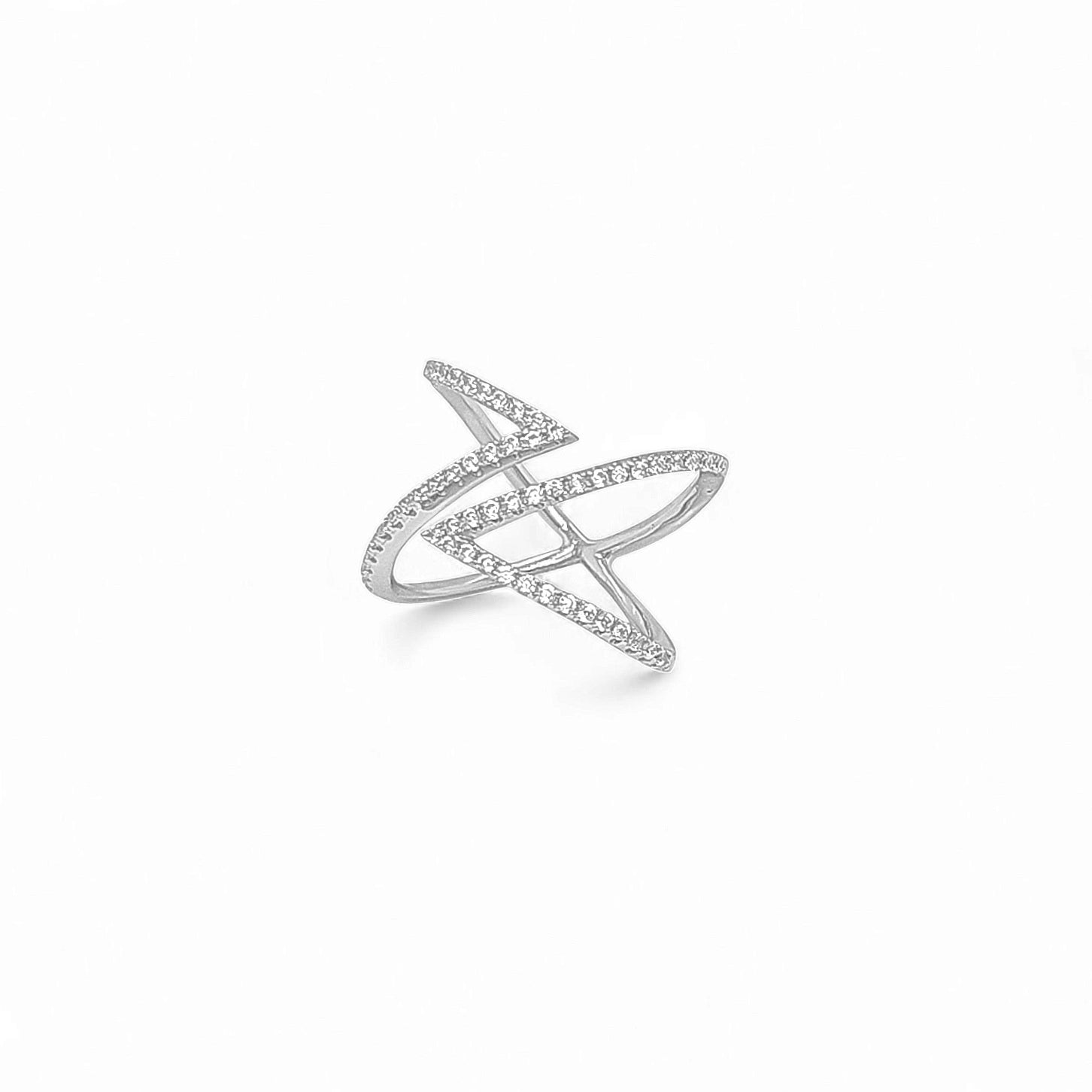 Verona Zig Zag Pavé Cocktail Ring view 2