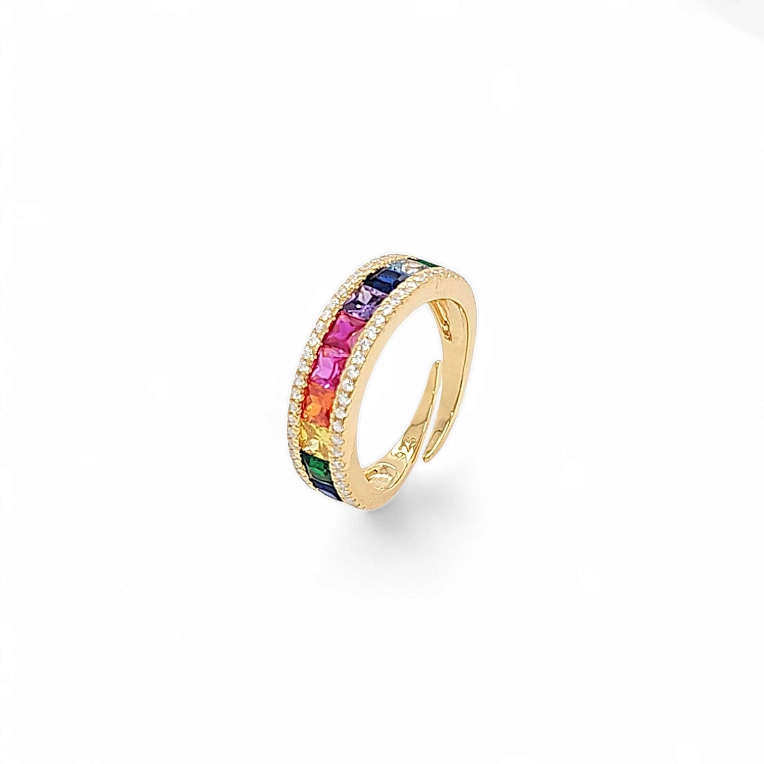 Aria Multicolor Dressy Eternity Band in Gold - 925 Sterling Silver Wholesale Jewelry