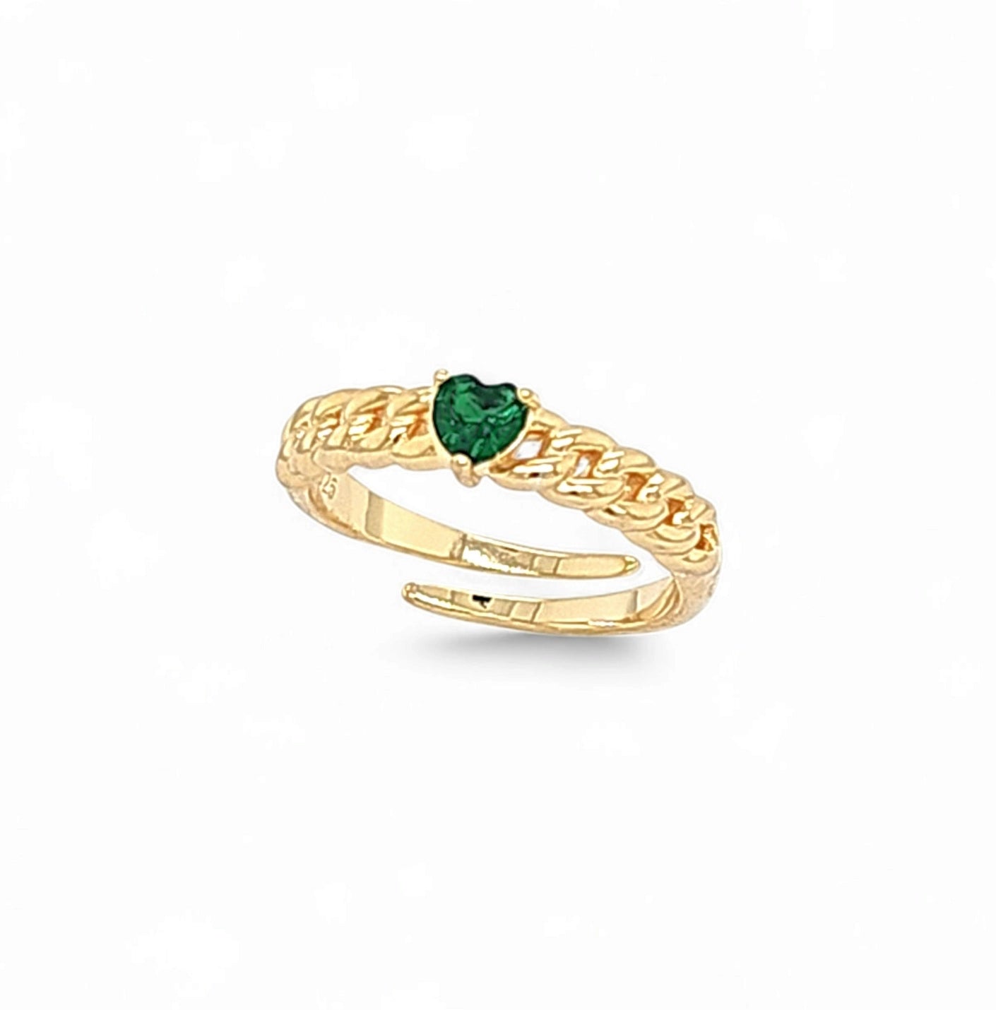 Speranza Plain Dotheart Eternity Band in Green - 925 Sterling Silver Wholesale Jewelry