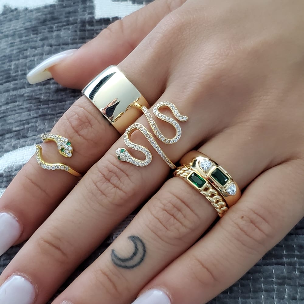 Firenze Serpent Cocktail Ring view 2
