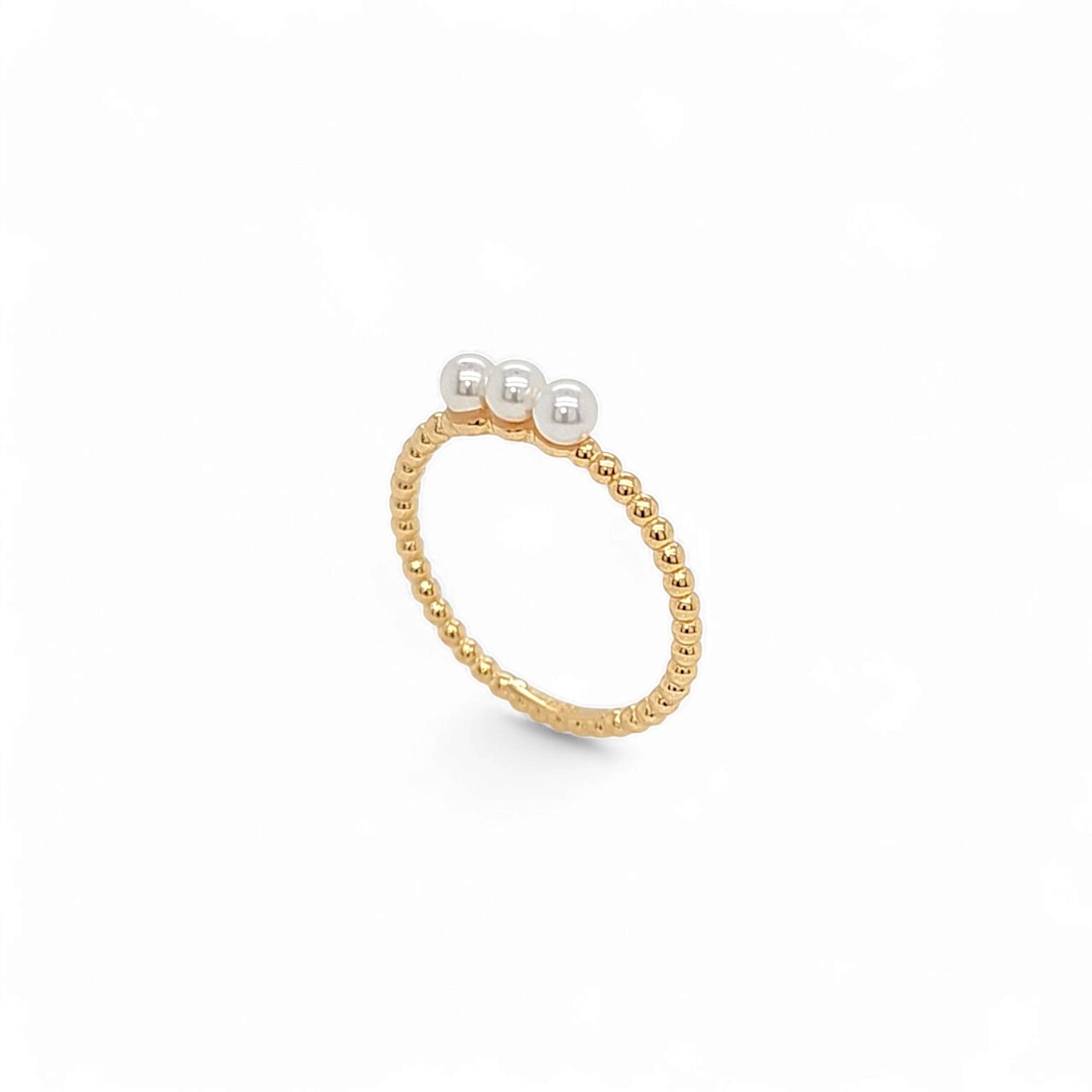 Gemma Triple Pearl Cocktail Ring in Gold - 925 Sterling Silver Wholesale Jewelry
