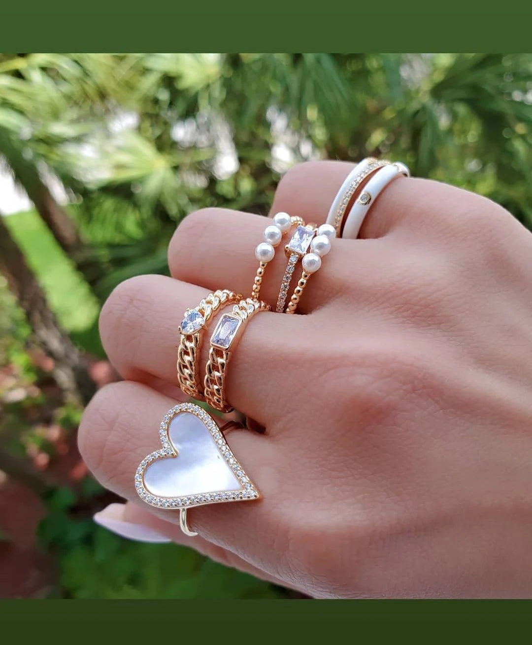 Gemma Triple Pearl Cocktail Ring view 3