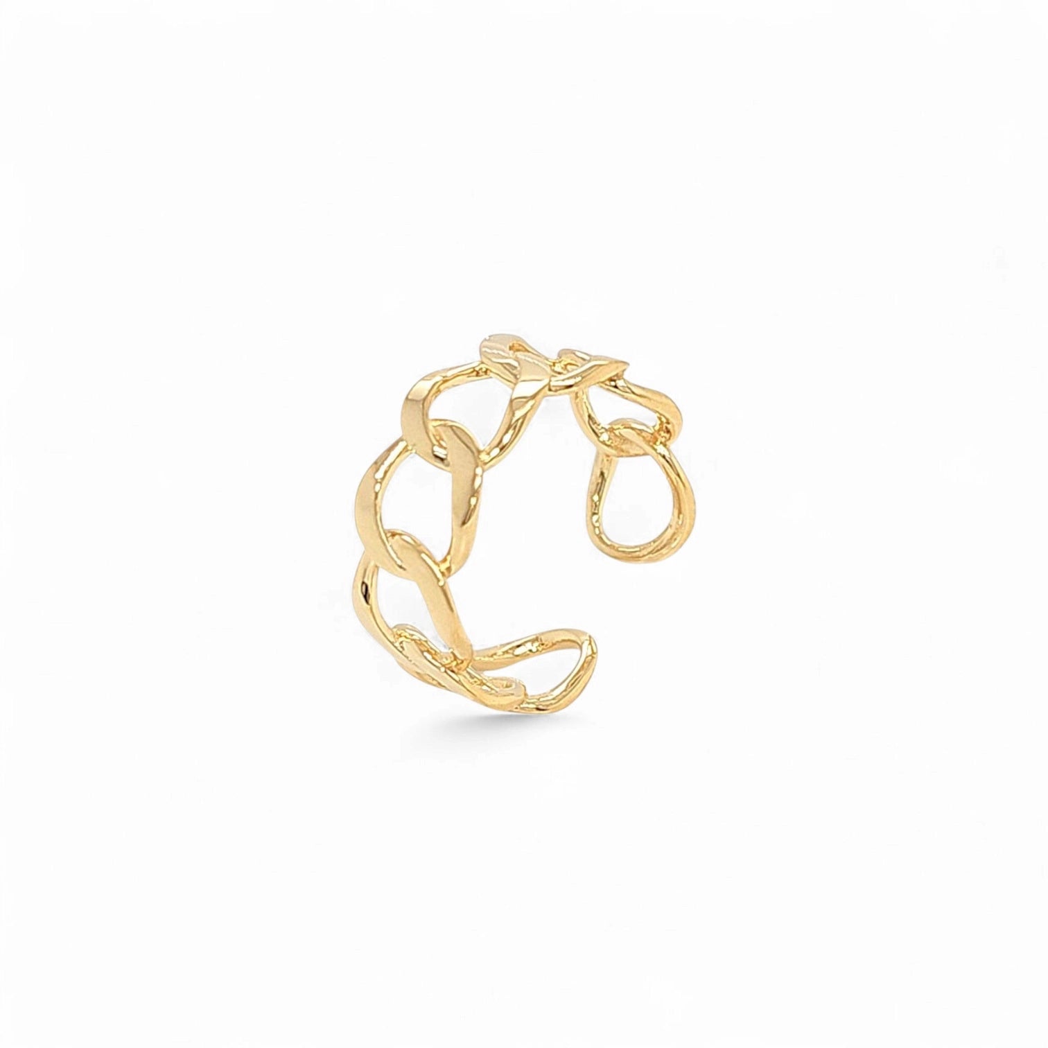 Regale Big Links Plain Cocktail Ring in Gold - 925 Sterling Silver Wholesale Jewelry
