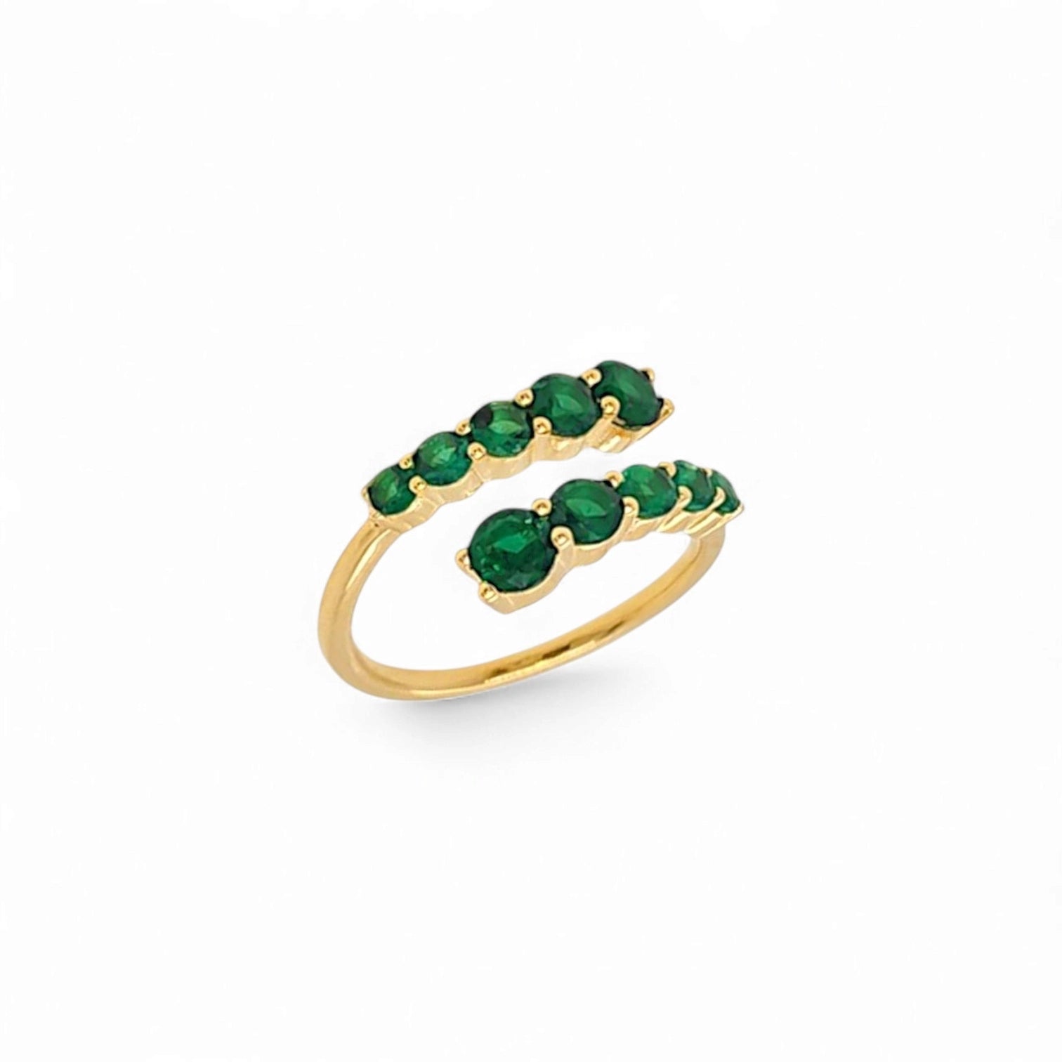 Maestosa Cute Stones Cocktail Ring in Green - 925 Sterling Silver Wholesale Jewelry