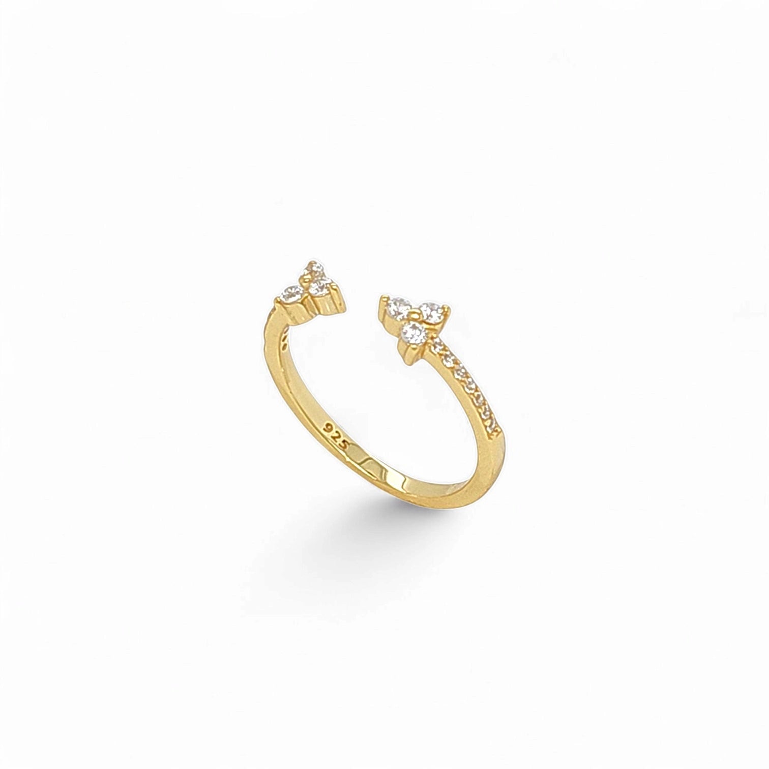 Bella 3 Points Cocktail Ring in Gold - 925 Sterling Silver Wholesale Jewelry