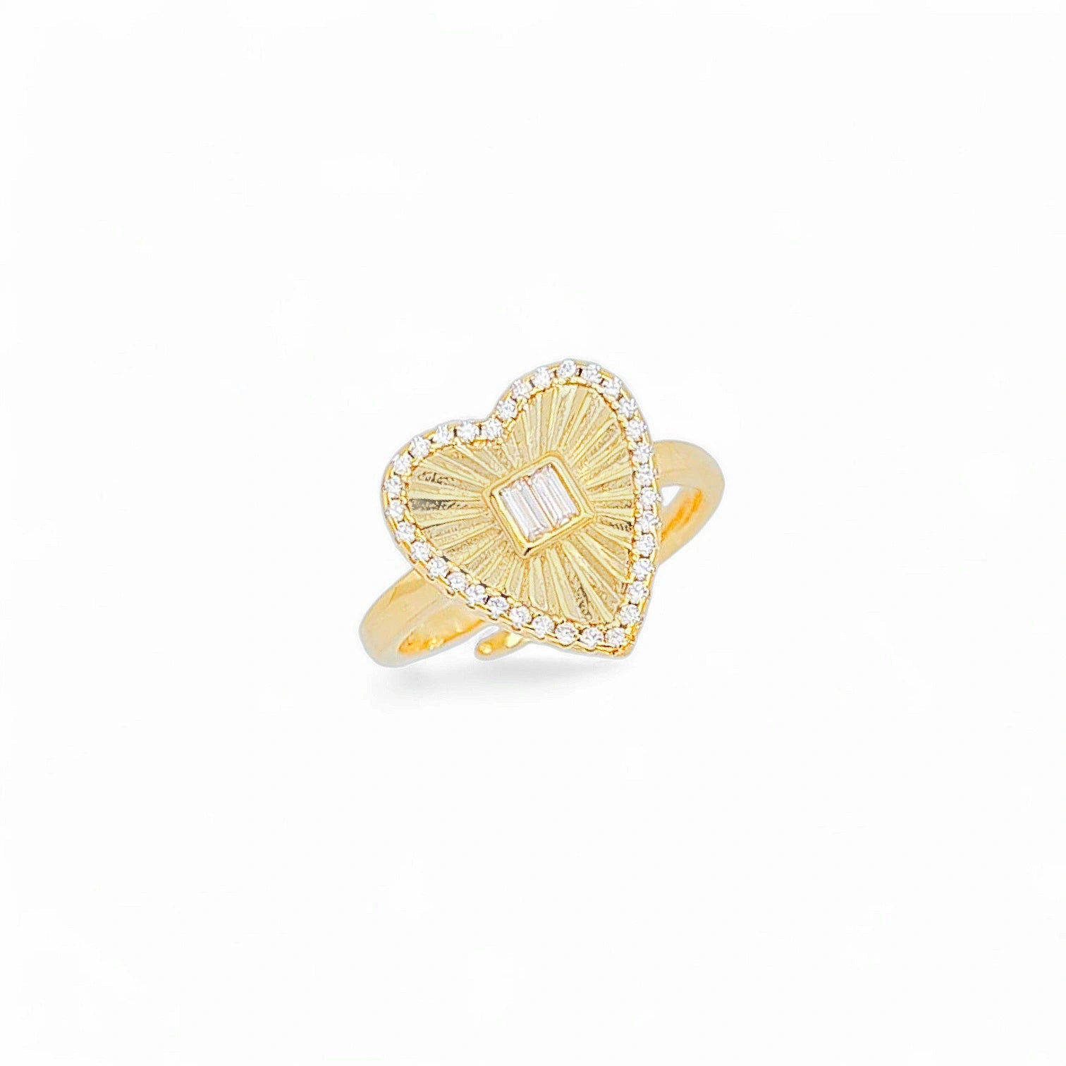 Lucia Heart Vintage Cocktail Ring in Gold - 925 Sterling Silver Wholesale Jewelry