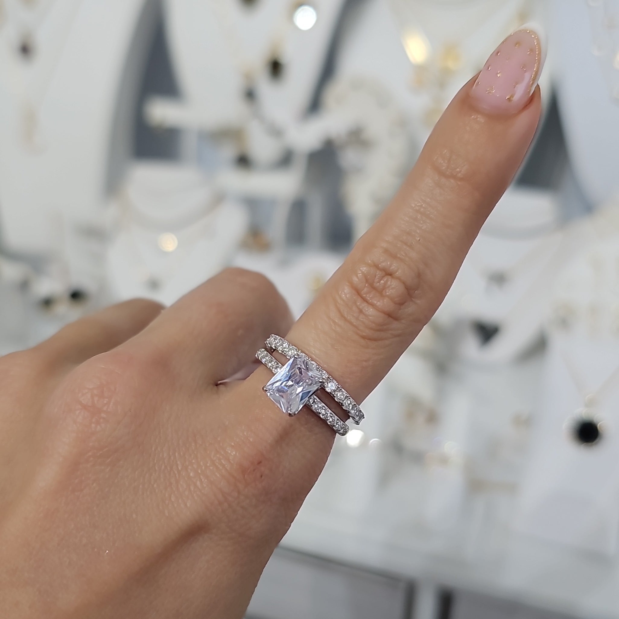 Regale Engaged Square Eternity Band view 4