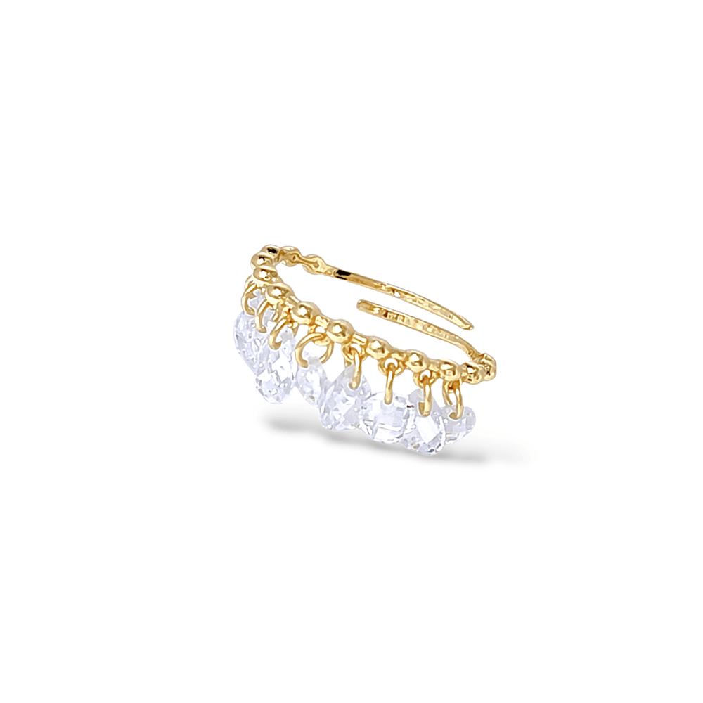 Incanto Briolette zirconia Cocktail Ring in White - 925 Sterling Silver Wholesale Jewelry