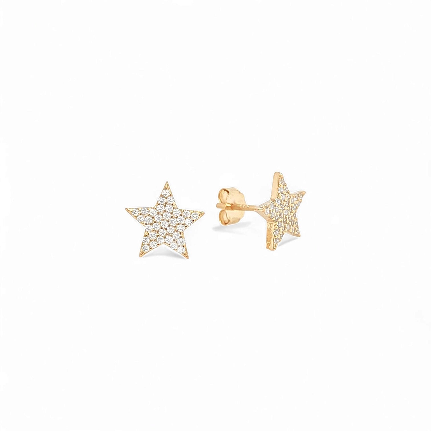 Gemma EA Star Pavé Studs in Gold - 925 Sterling Silver Wholesale Jewelry