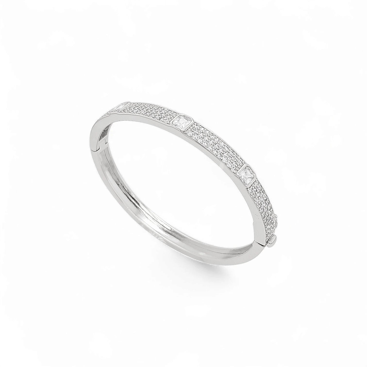 Stella Positano 18K Gold or Rhodium Plated Cuff Bangle view 3