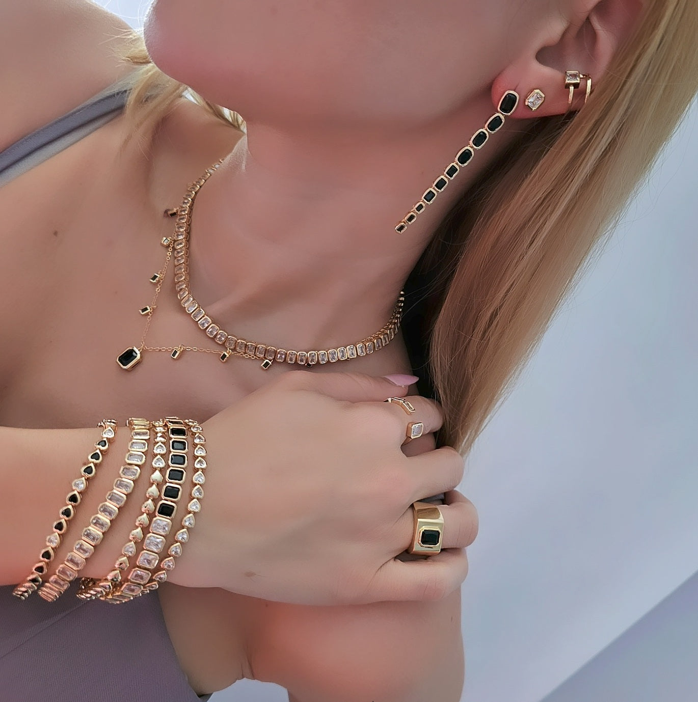 Speranza Bold Baguette Square Tennis Bracelet view 4