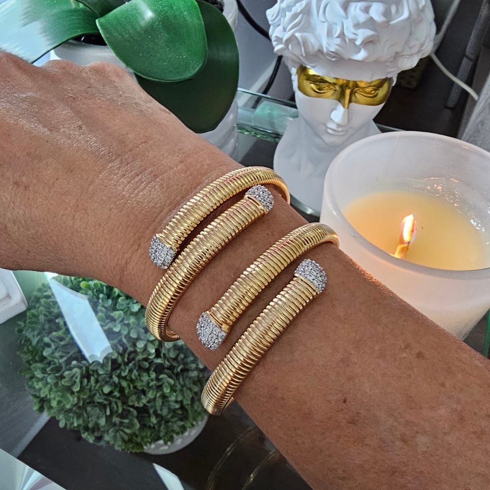 Incanto Crossed Coil Cuff Bangle view 2