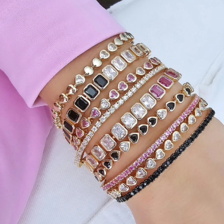 Bella Mini Square Tennis Tennis Bracelet view 9