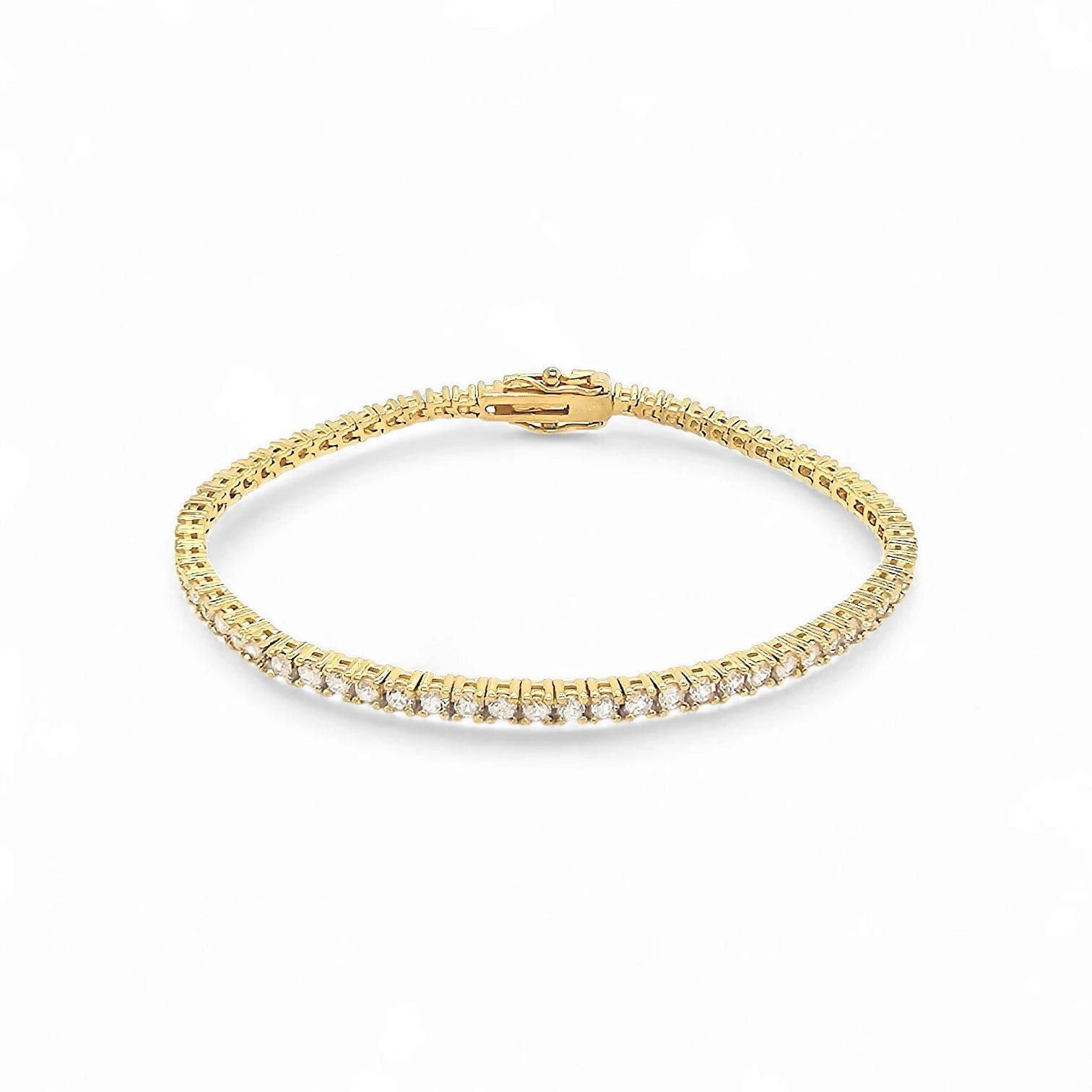 Bella Mini Square Tennis Tennis Bracelet in Gold - 18K Gold Plated Wholesale Jewelry