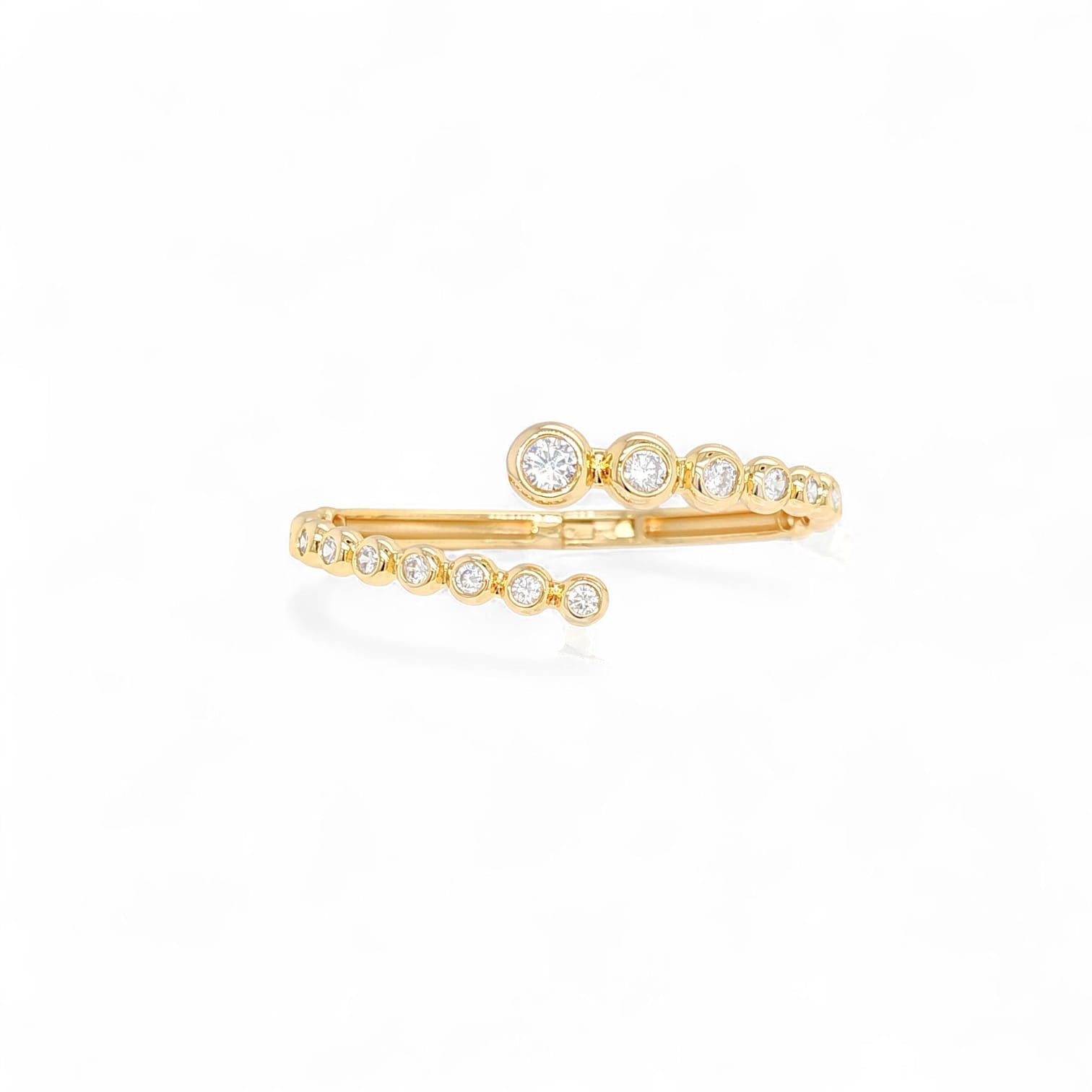 Chiara Bubble bezel points Cuff Bangle view 1