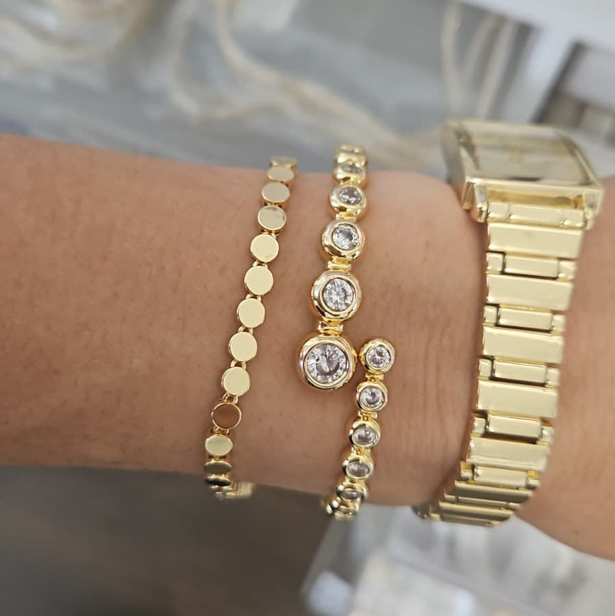 Chiara Bubble bezel points Cuff Bangle view 5
