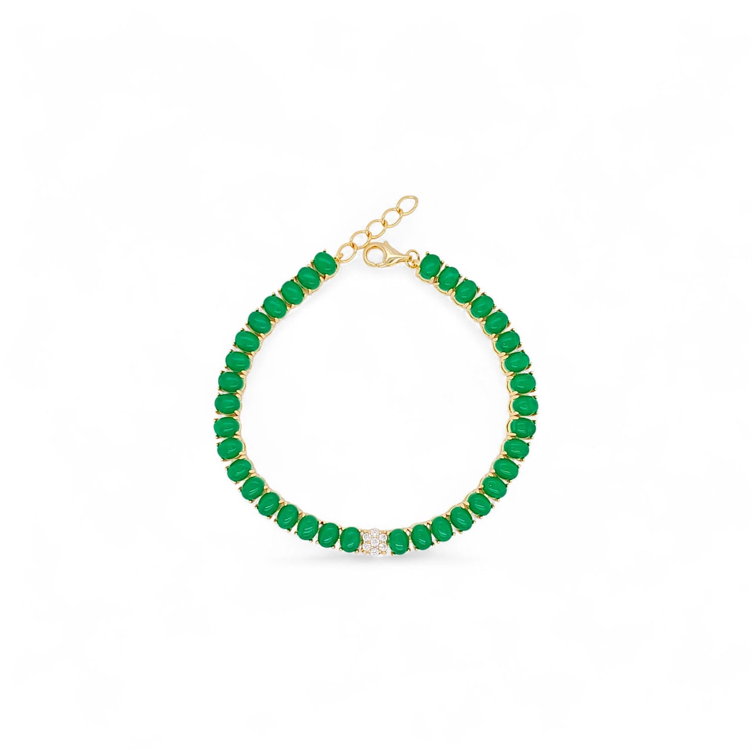 Celeste Monaco Bracelet in Green - 18K Gold Plated Wholesale Jewelry