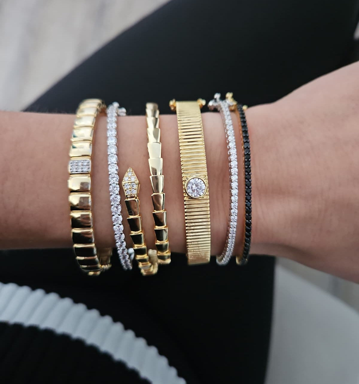 Capri luxury Cuff Bangle view 2
