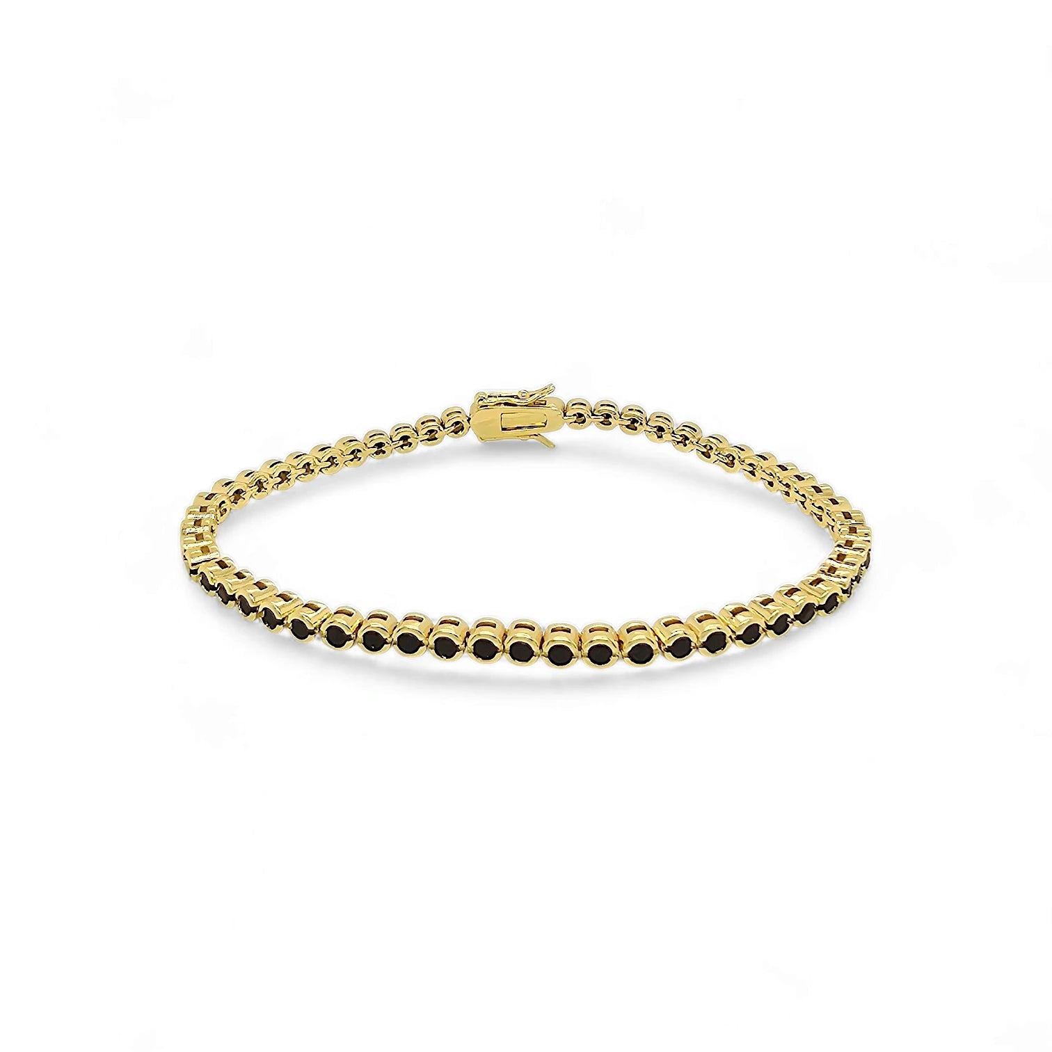 Divina Tennis Bissel 18K Gold or Rhodium Plated Tennis Bracelet view 2