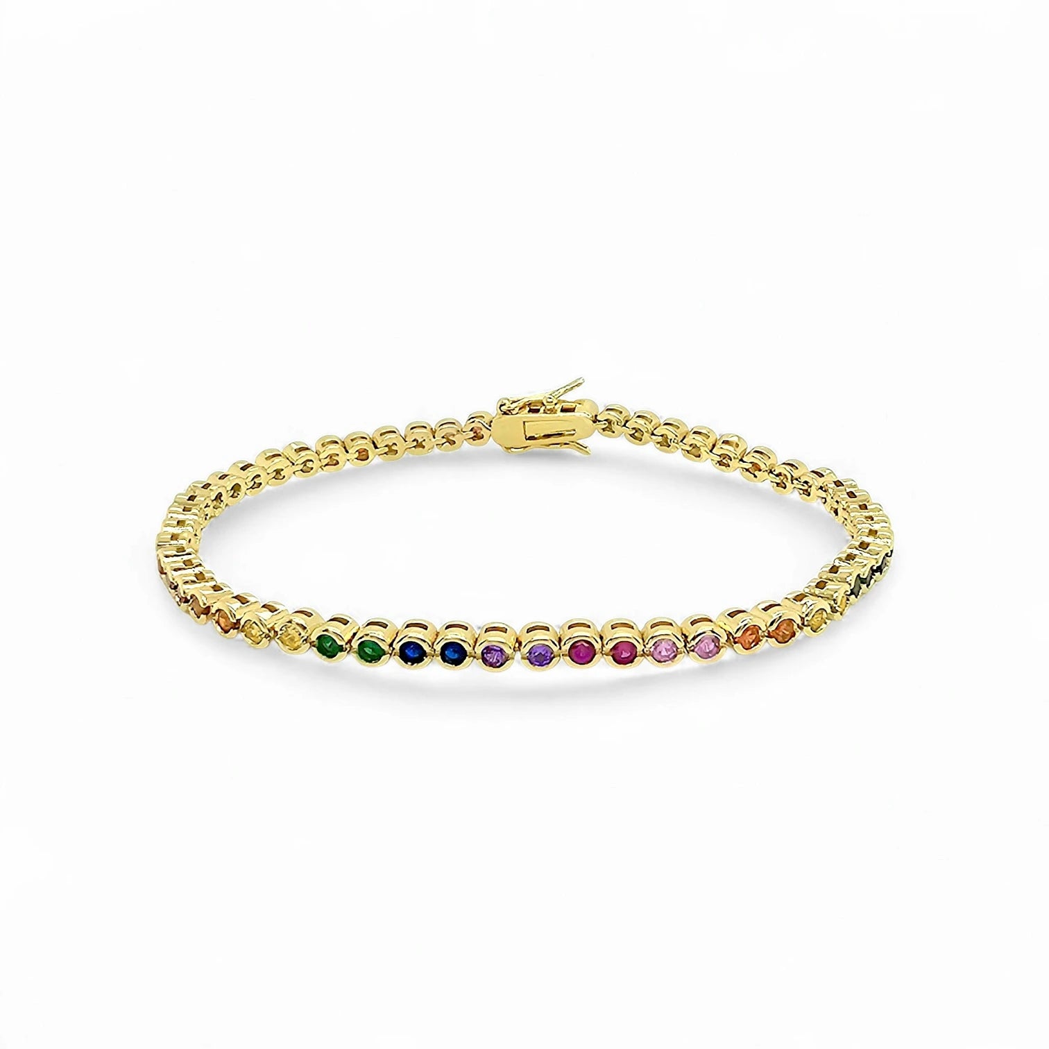 Divina Tennis Bissel 18K Gold or Rhodium Plated Tennis Bracelet view 4