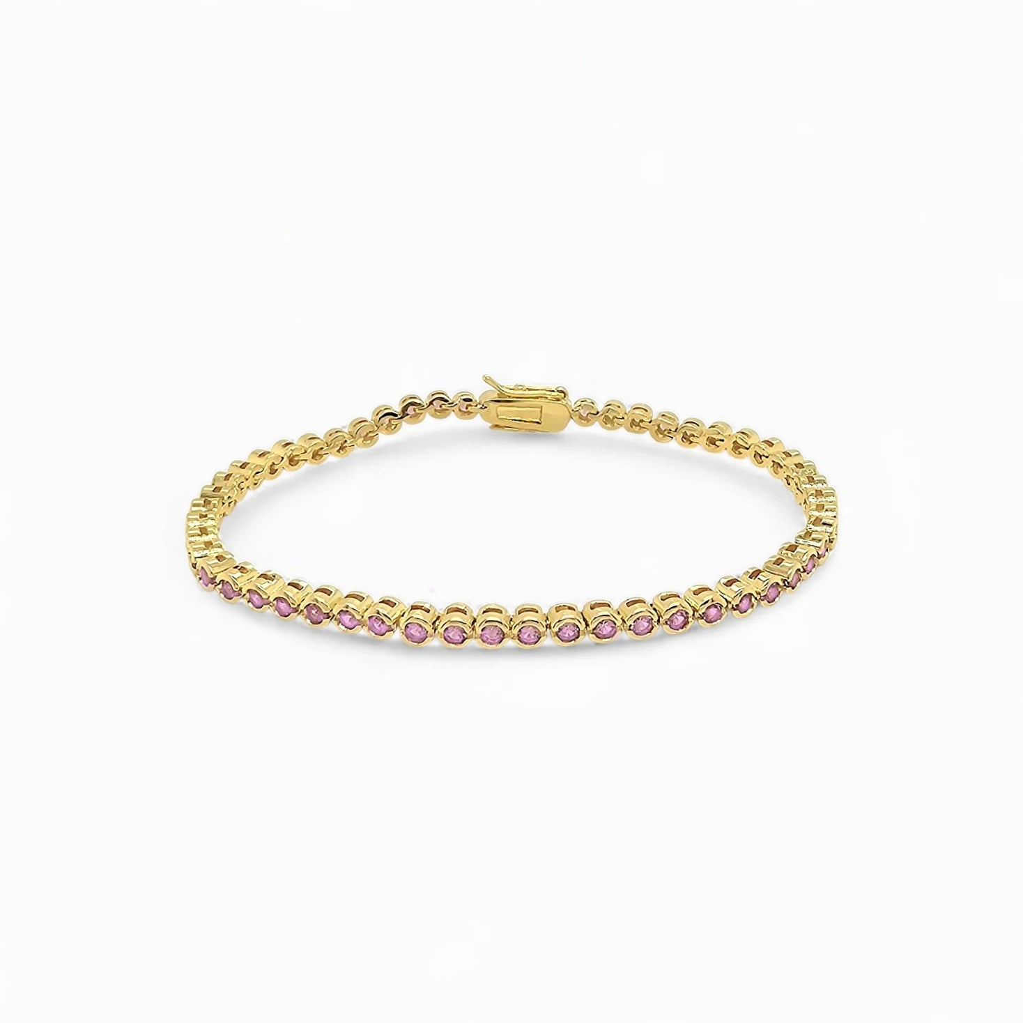 Divina Tennis Bissel 18K Gold or Rhodium Plated Tennis Bracelet view 6