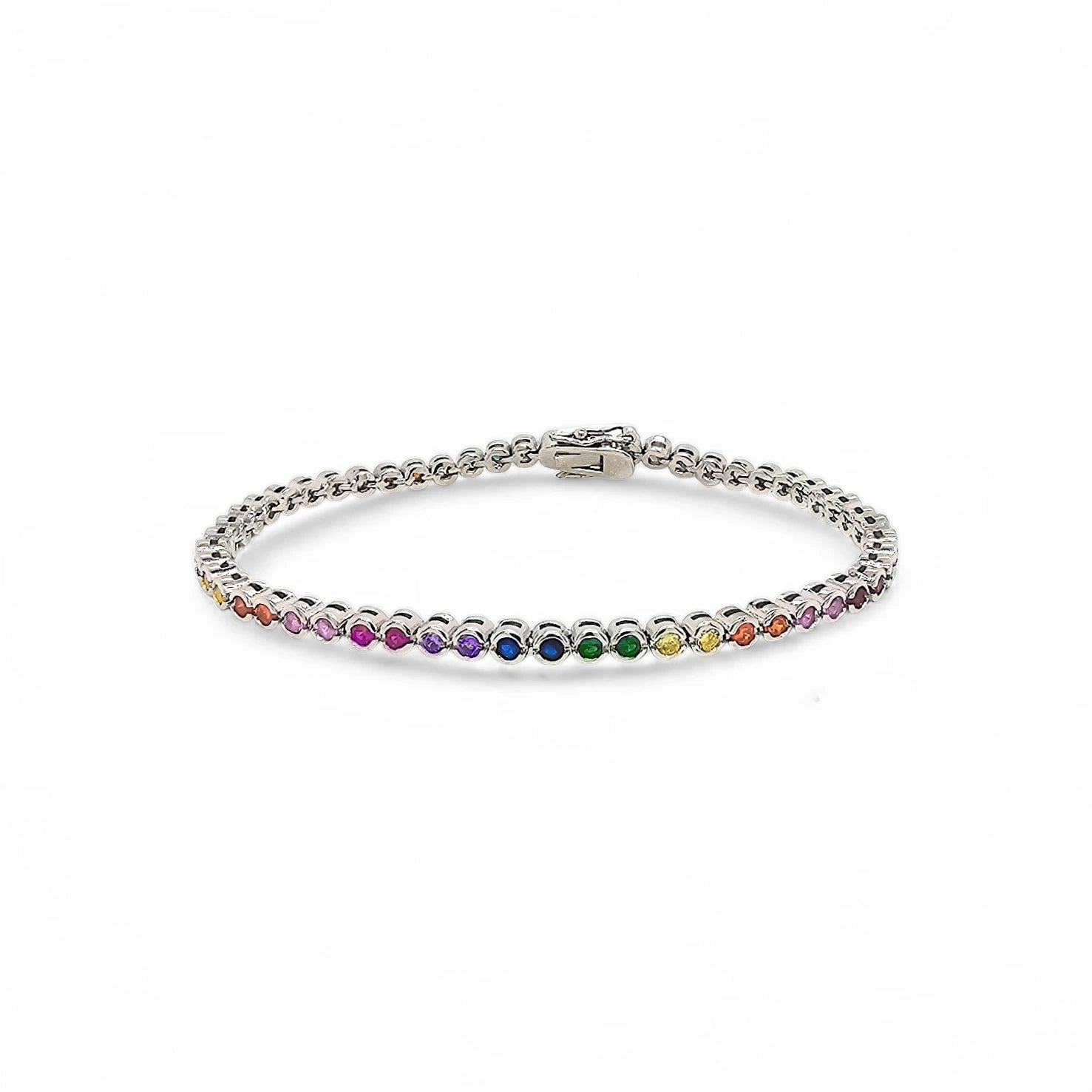 Divina Tennis Bissel 18K Gold or Rhodium Plated Tennis Bracelet view 7