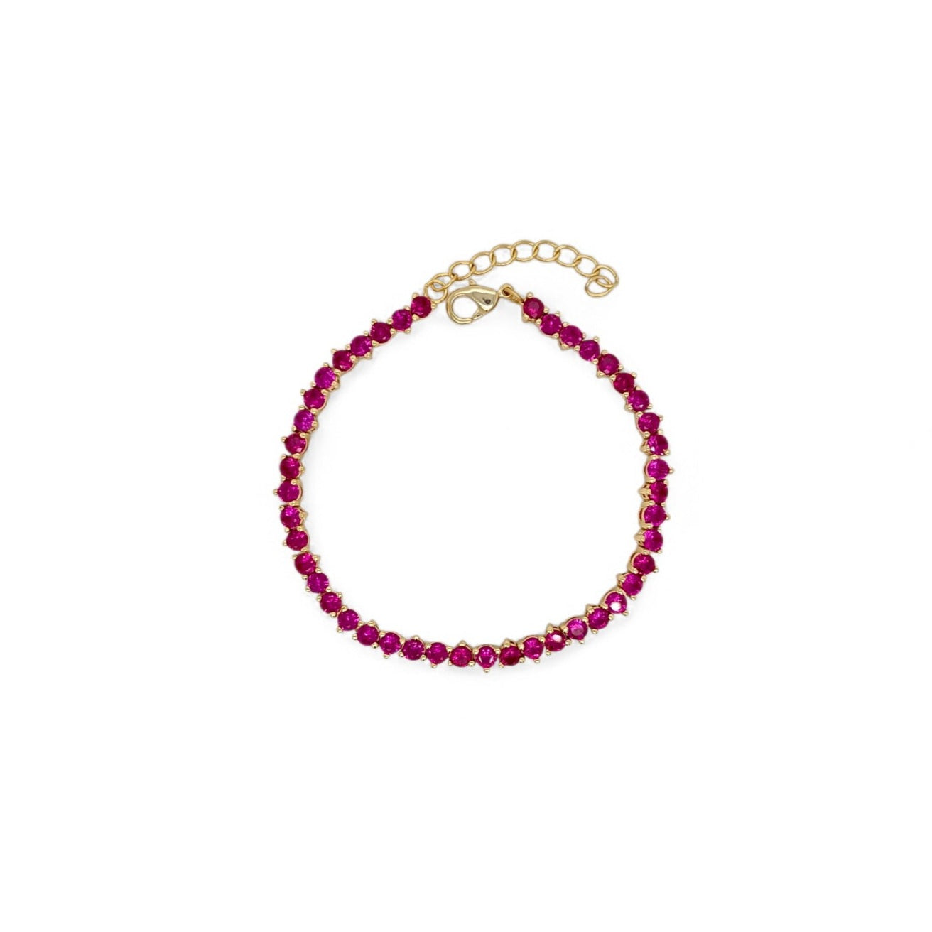 Lucia princess Bracelet in ruby - 18K Gold Plated Wholesale Jewelry