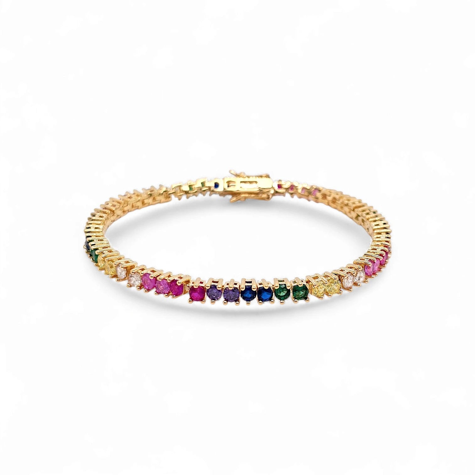 Aria Tennis Princess 18K Gold or Rhodium Plated Tennis Bracelet view 3
