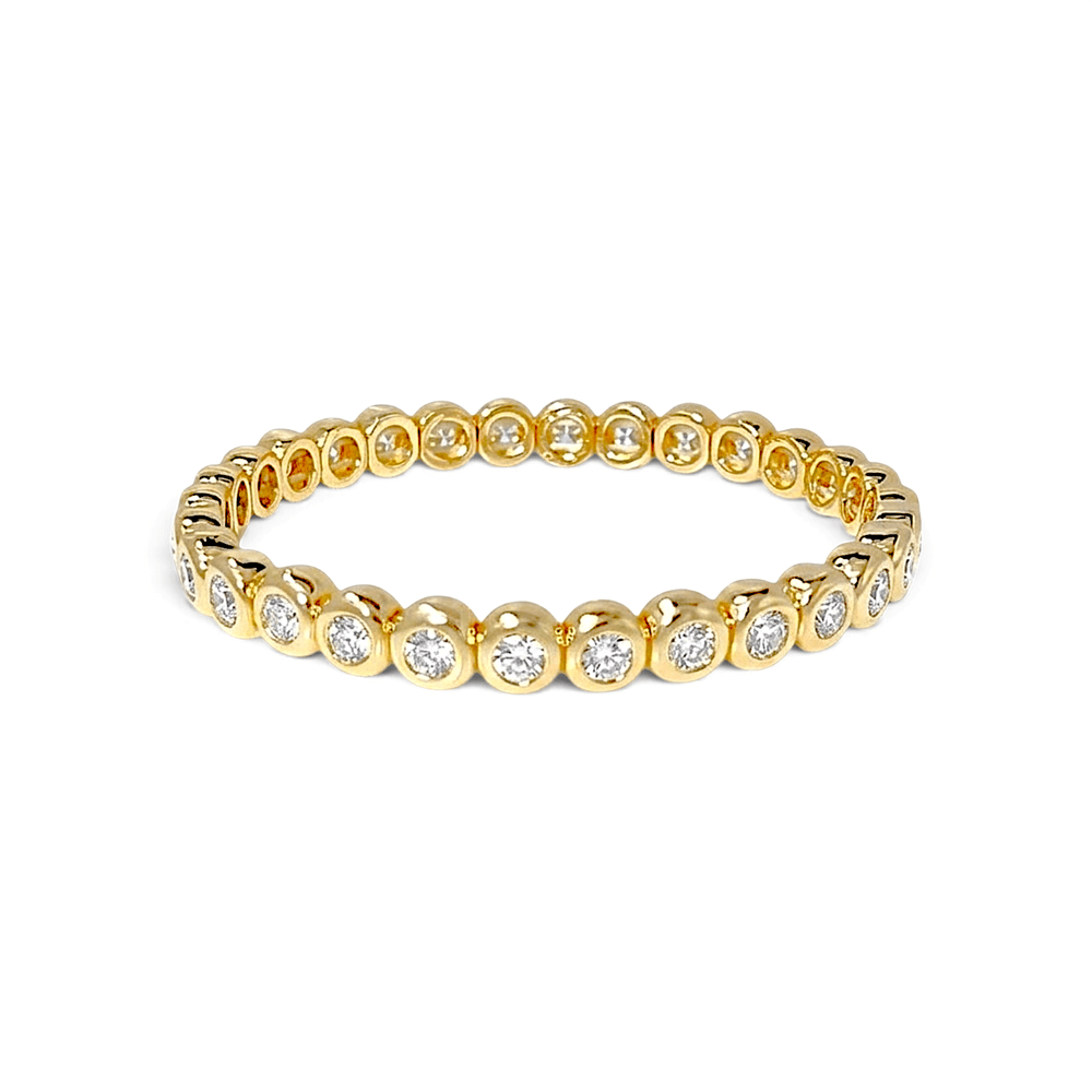 Tesoro Continuous Bezel-Set Crystal Cuff Bangle in Clear - 18K Gold Plated Wholesale Jewelry
