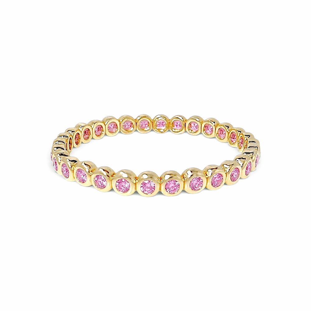 Tesoro Continuous Bezel-Set Crystal Cuff Bangle view 3