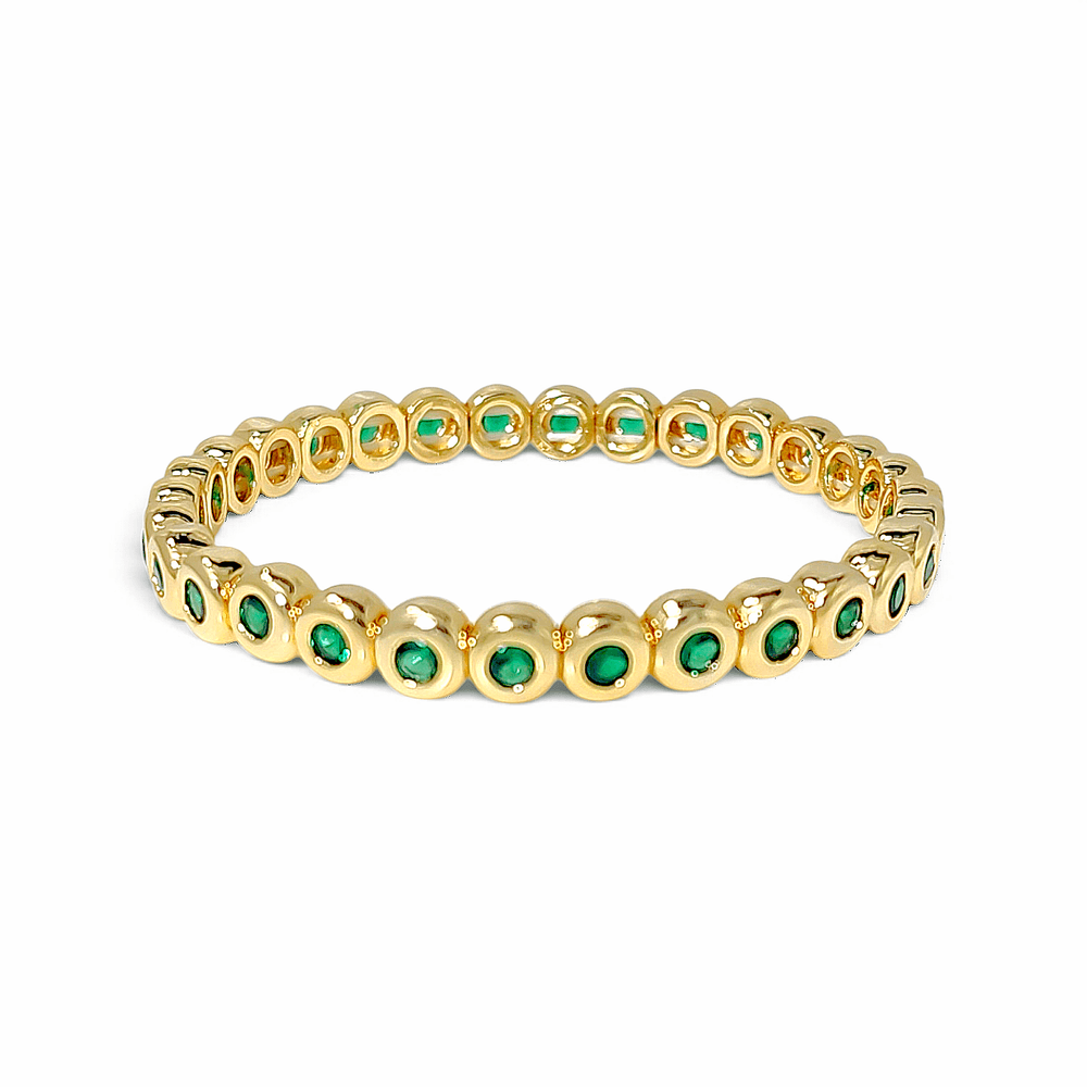 Tesoro Continuous Bezel-Set Crystal Cuff Bangle view 5