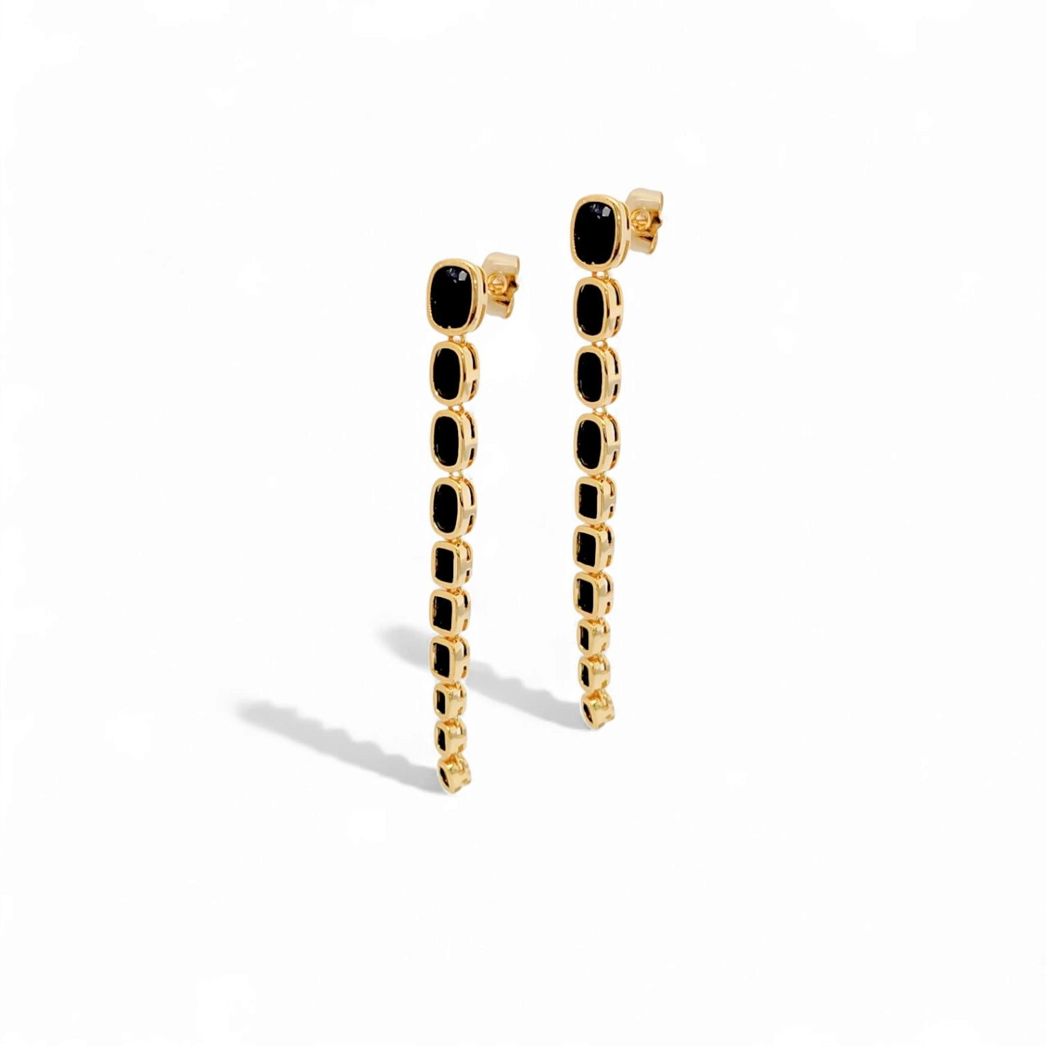 Aria Long Multi Stones Earrings view 3