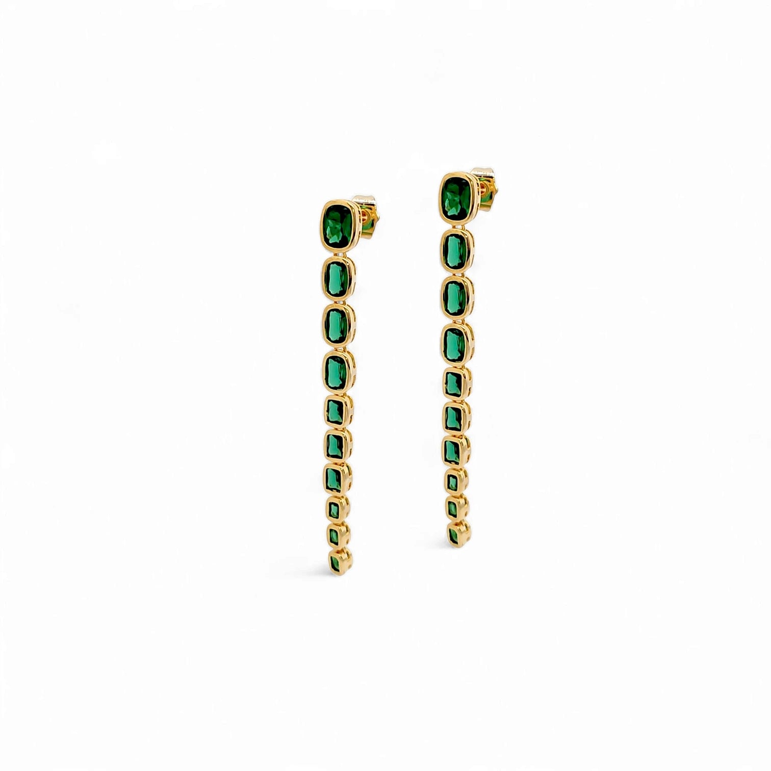 Aria Long Multi Stones Earrings view 5