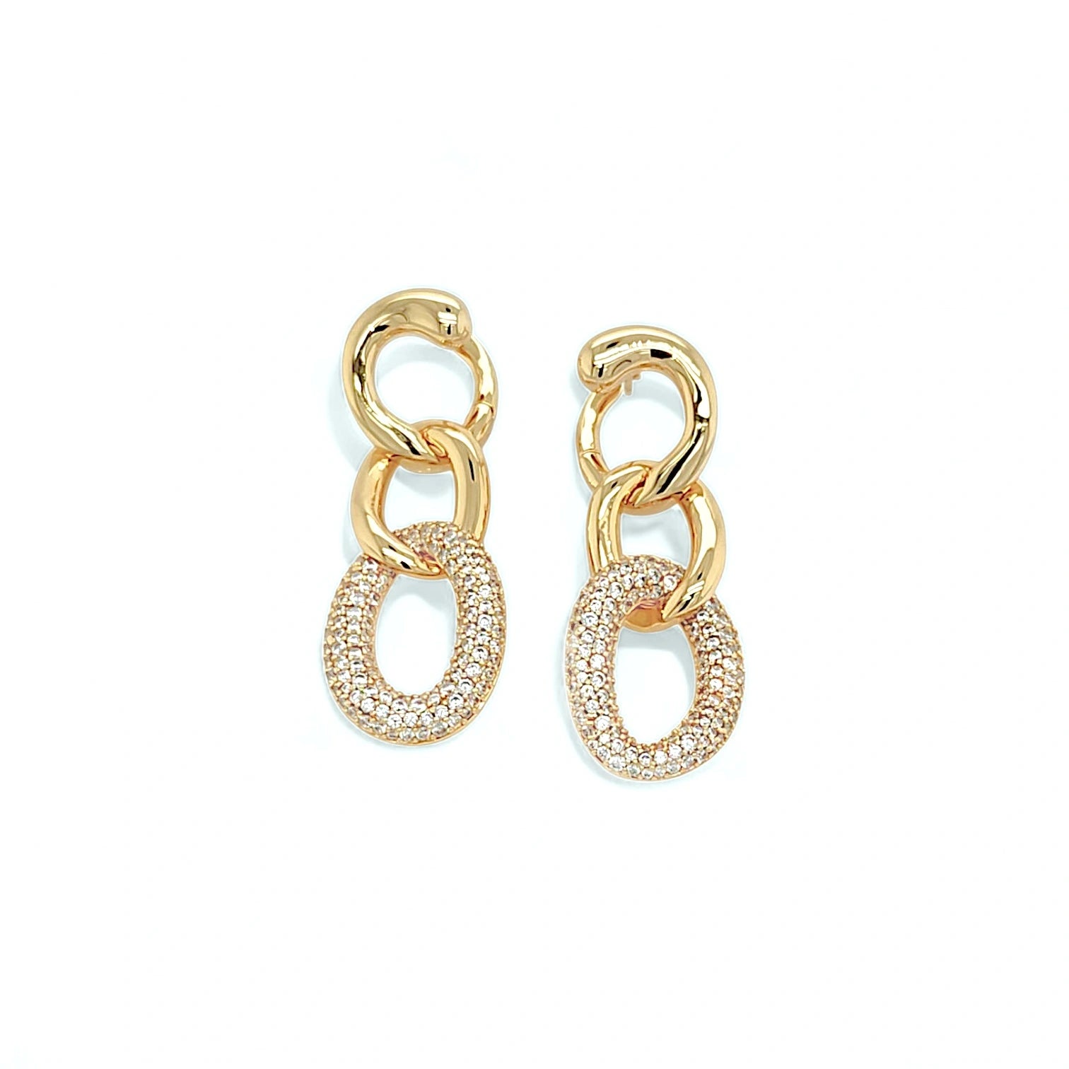 Venezia Links Long EA Earrings in Gold - 18K Gold Plated Wholesale Jewelry