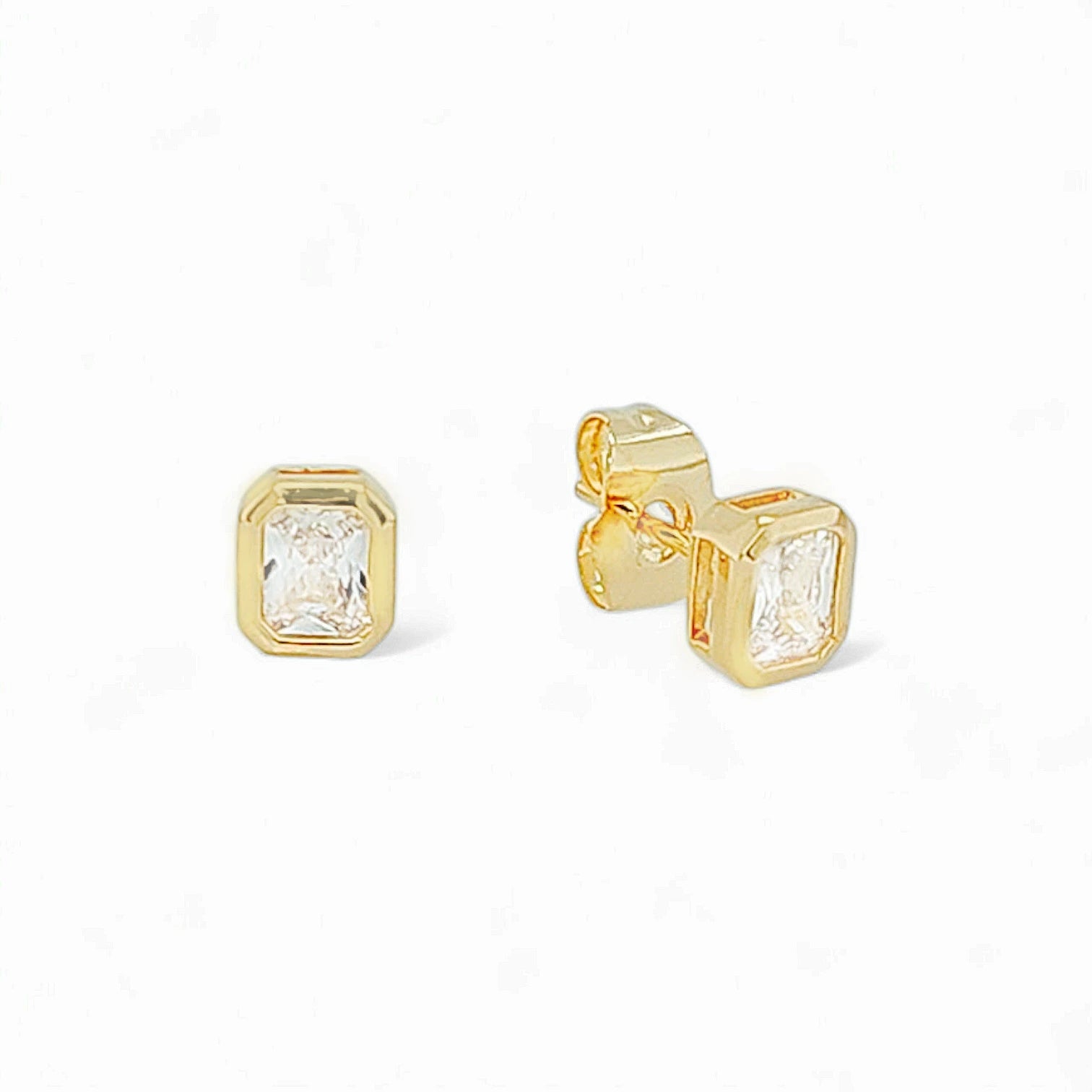 Maestosa Emerald Cut Pavé Studs
