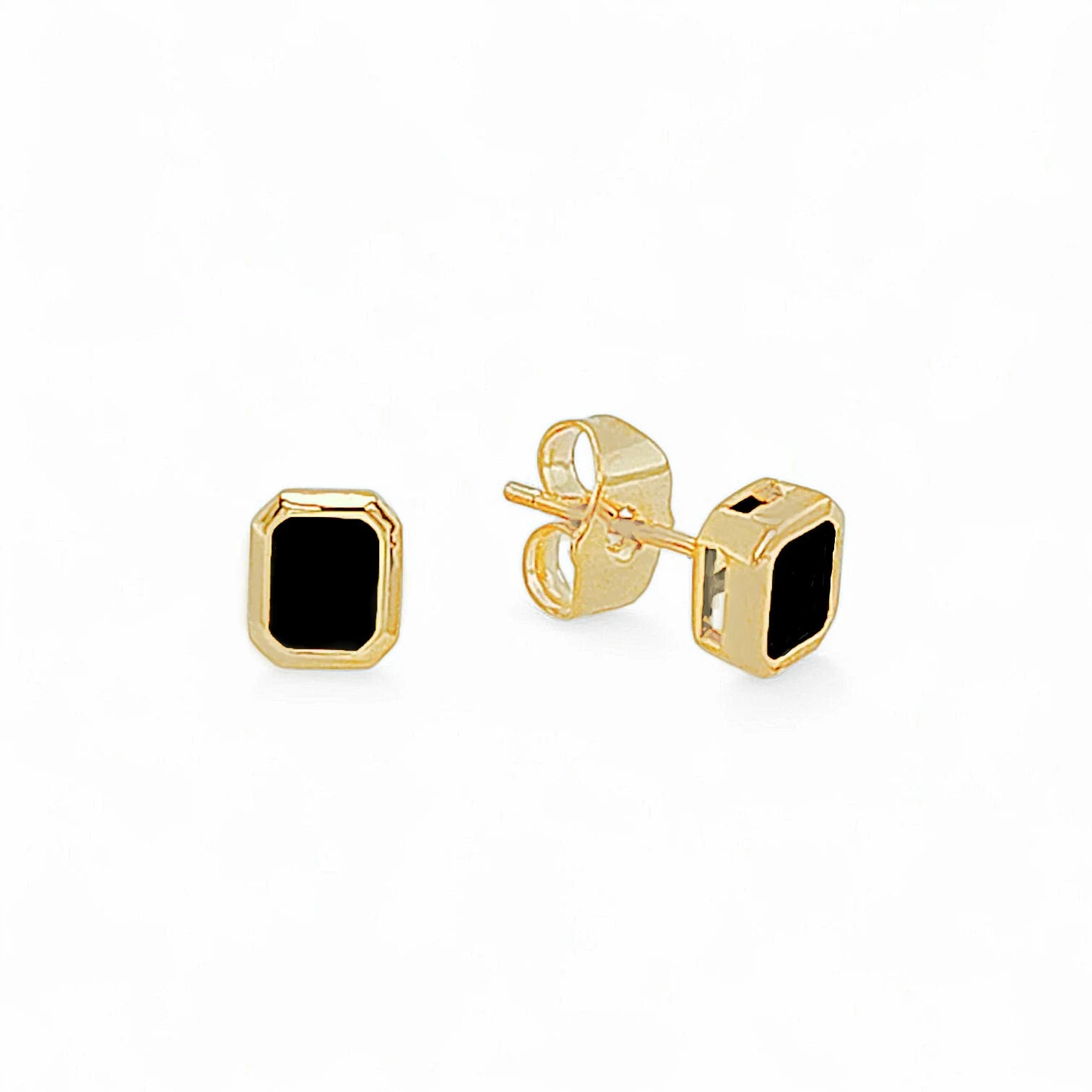Maestosa Emerald Cut Pavé Studs view 4